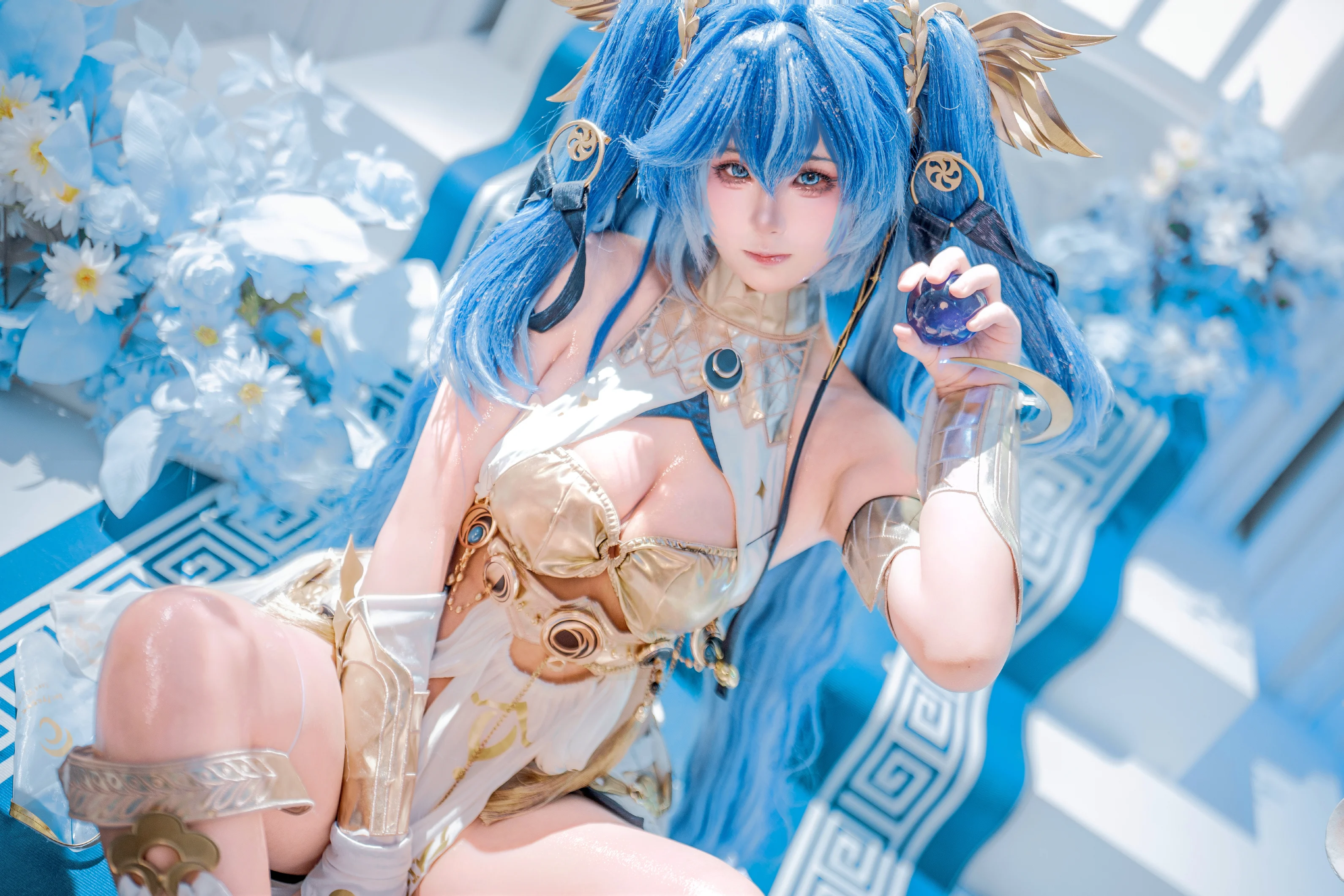 【尤诺cos】鸣潮的蓝色回响，沉浸于静谧的神明氛围 - 第 4 张