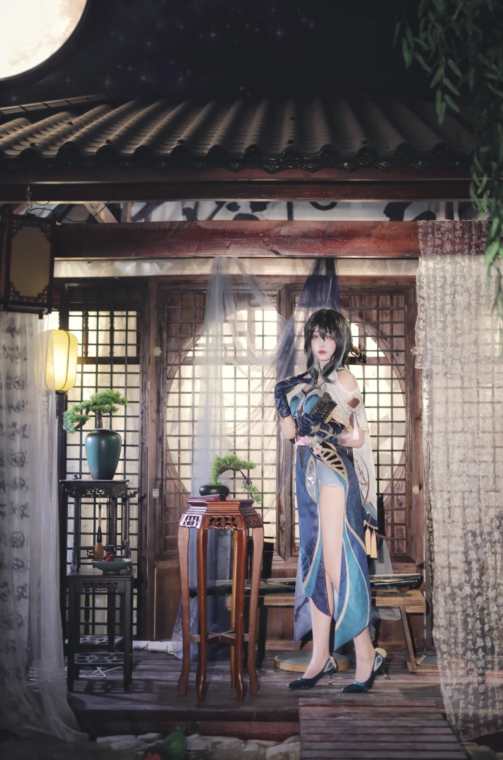 【阮梅cos】崩坏星穹铁道里的清冷气质，棚拍复刻月下仙姿 - 第 6 张