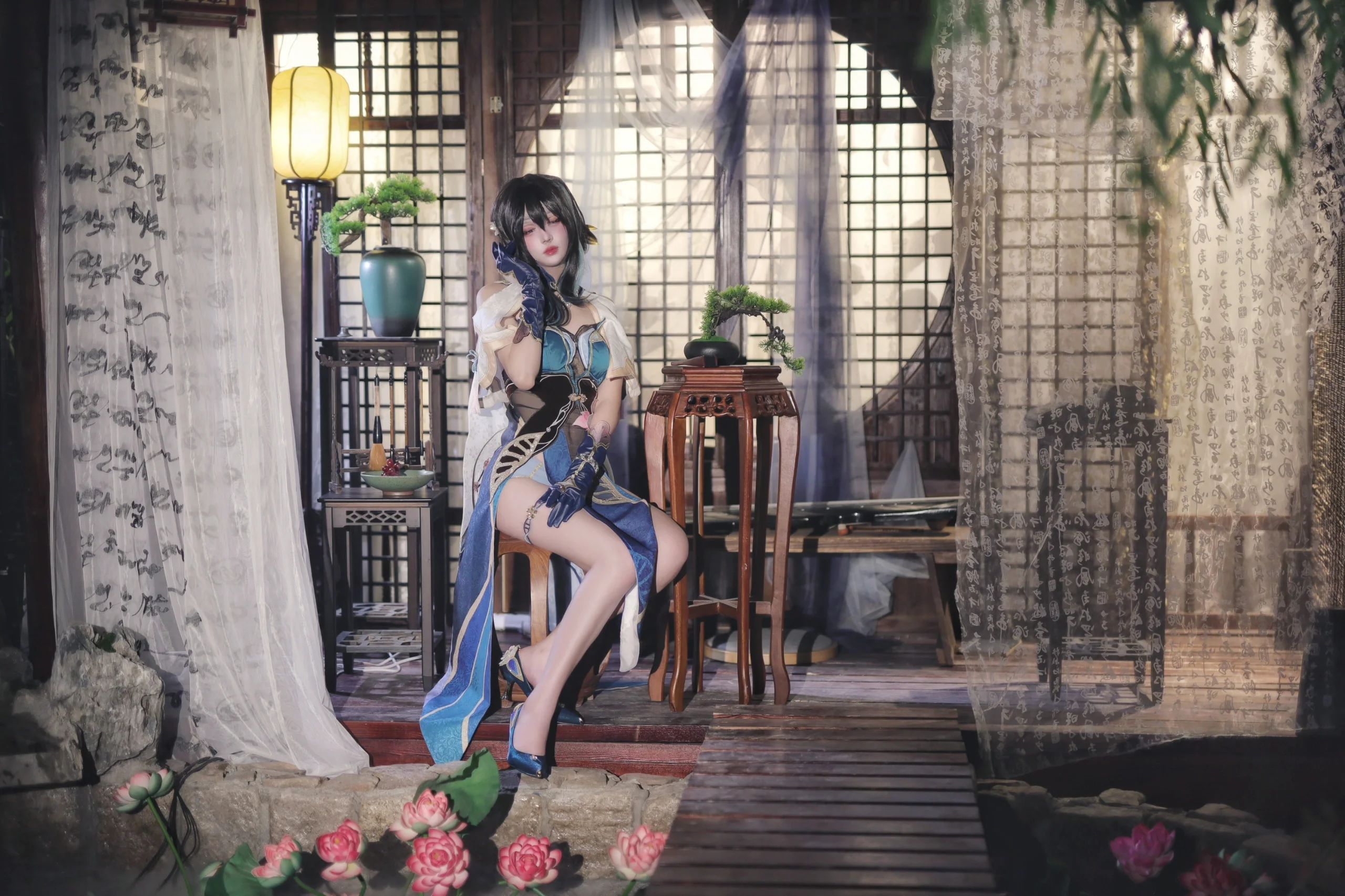 【阮梅cos】崩坏星穹铁道里的清冷气质，棚拍复刻月下仙姿 - 第 9 张