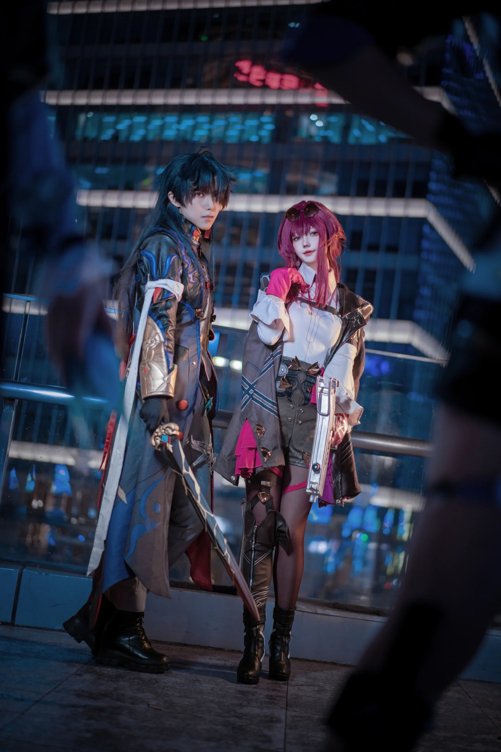 [Kafka, Blade, Silver Wolf & Firefly cosplay] Honkai: Star Rail — Stellaron Hunters on a Night City Rooftop - Image 6