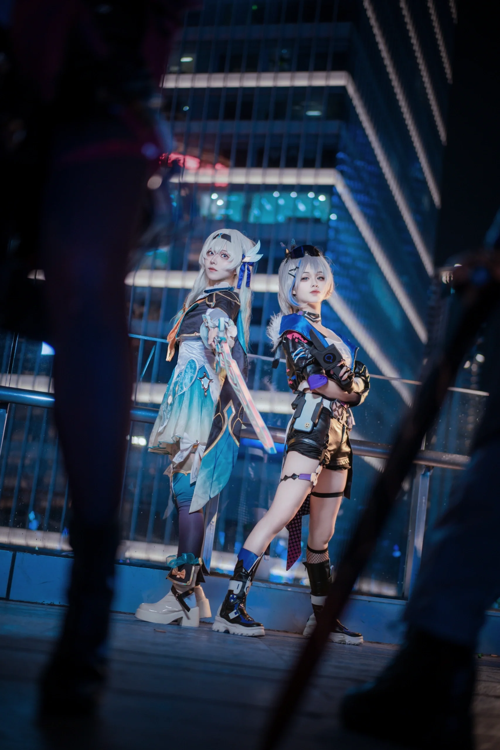 [Kafka, Blade, Silver Wolf & Firefly cosplay] Honkai: Star Rail — Stellaron Hunters on a Night City Rooftop - Image 7