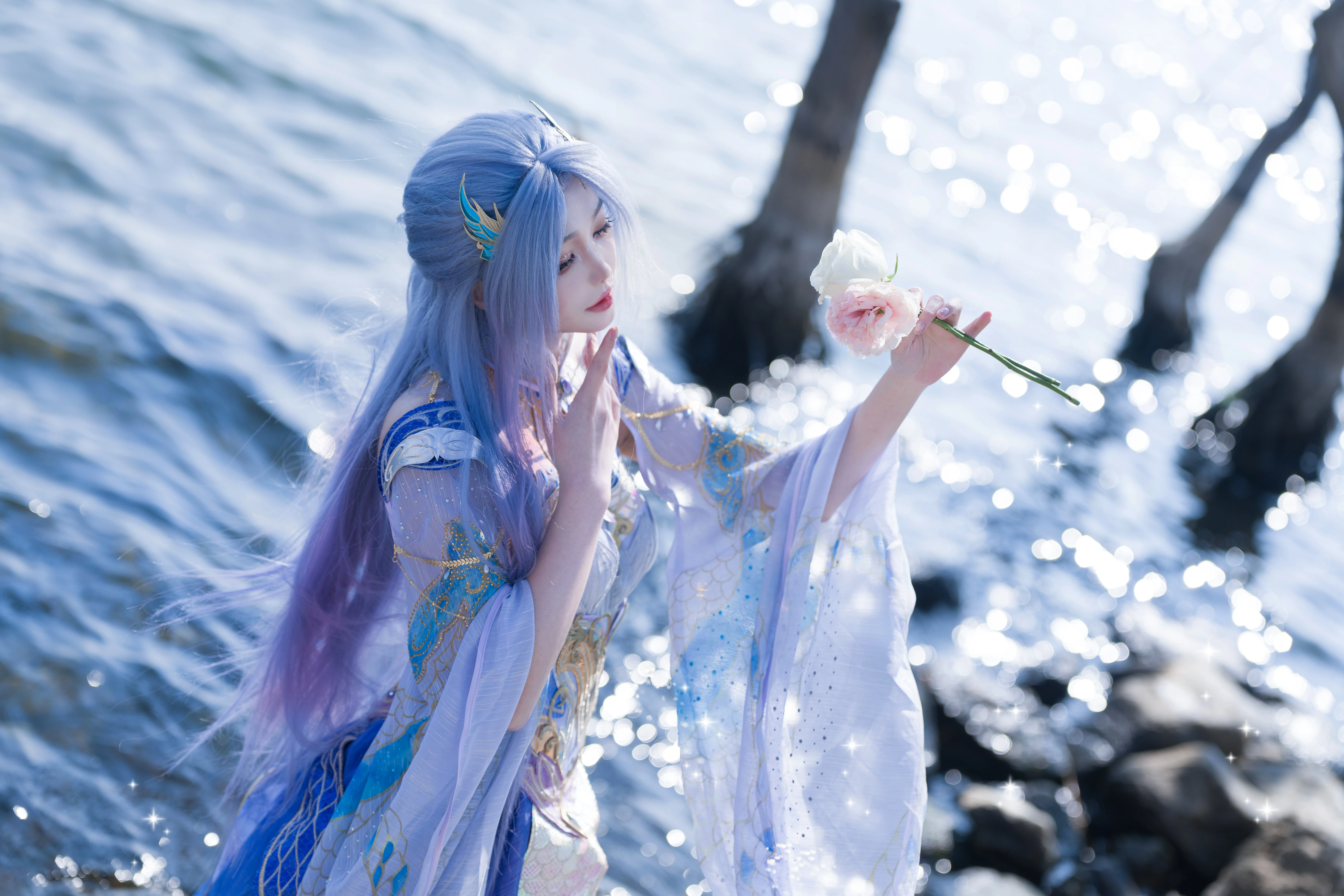 【唐舞桐 コスプレ】ソウルランド 絶世唐門の洱海のほとりで、風と光の瞬間を切り取る - 4 枚目