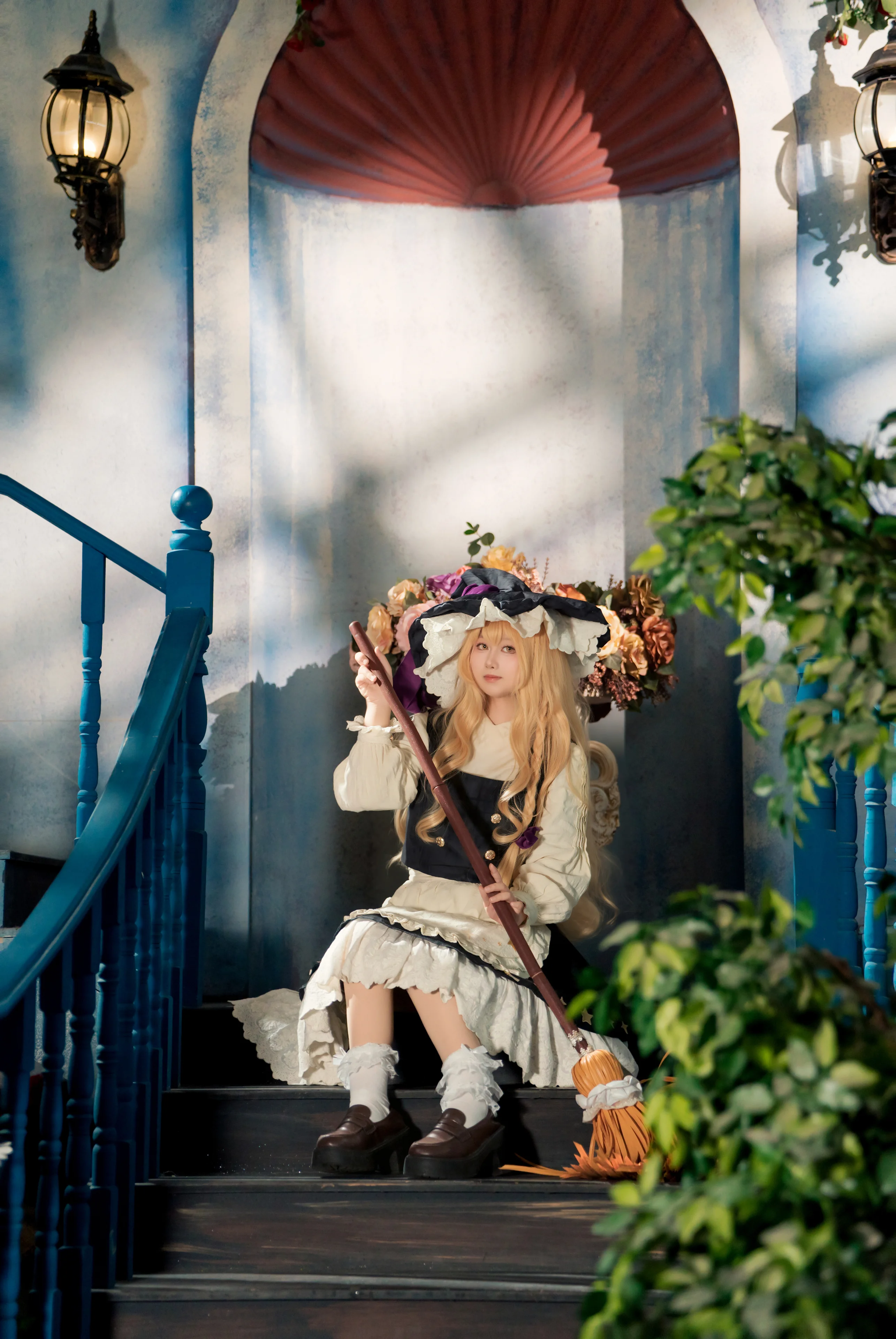 【雾雨魔理沙cos】东方Project的魔法使在楼道里的演绎 - 第 4 张