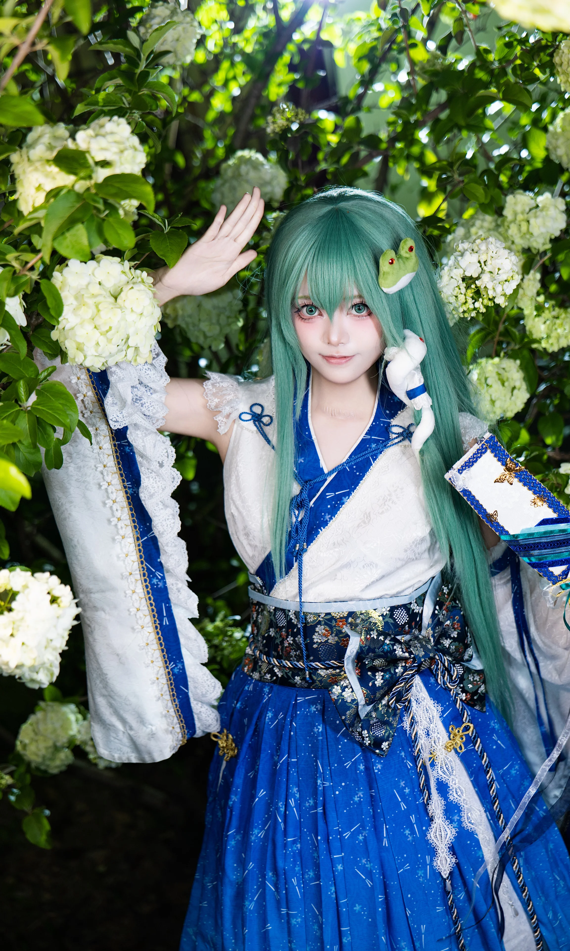 【东风谷早苗cos】湘湖绣球花下的夏日清新记录
