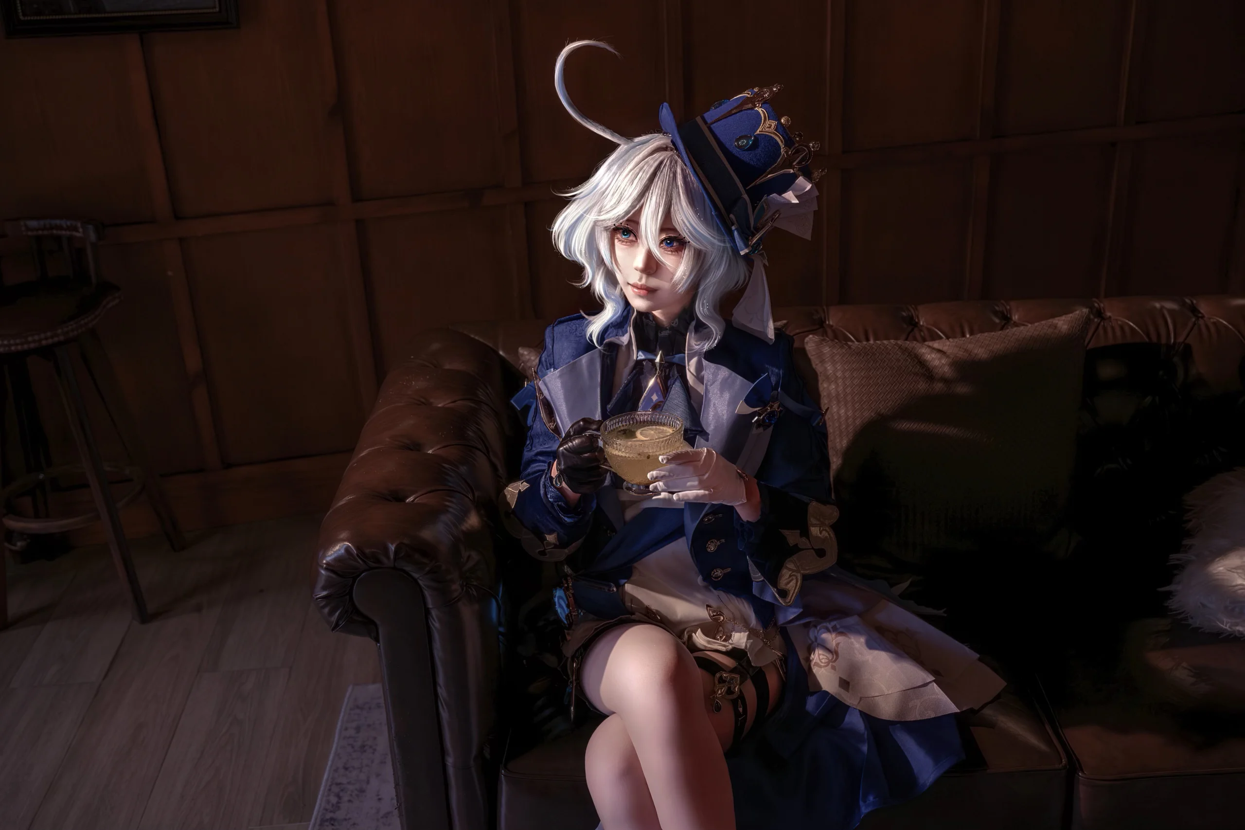 【フリー开ナ コスプレ】フォンテーヌの大スターのレトロなスタジオ撮影 - 1 枚目