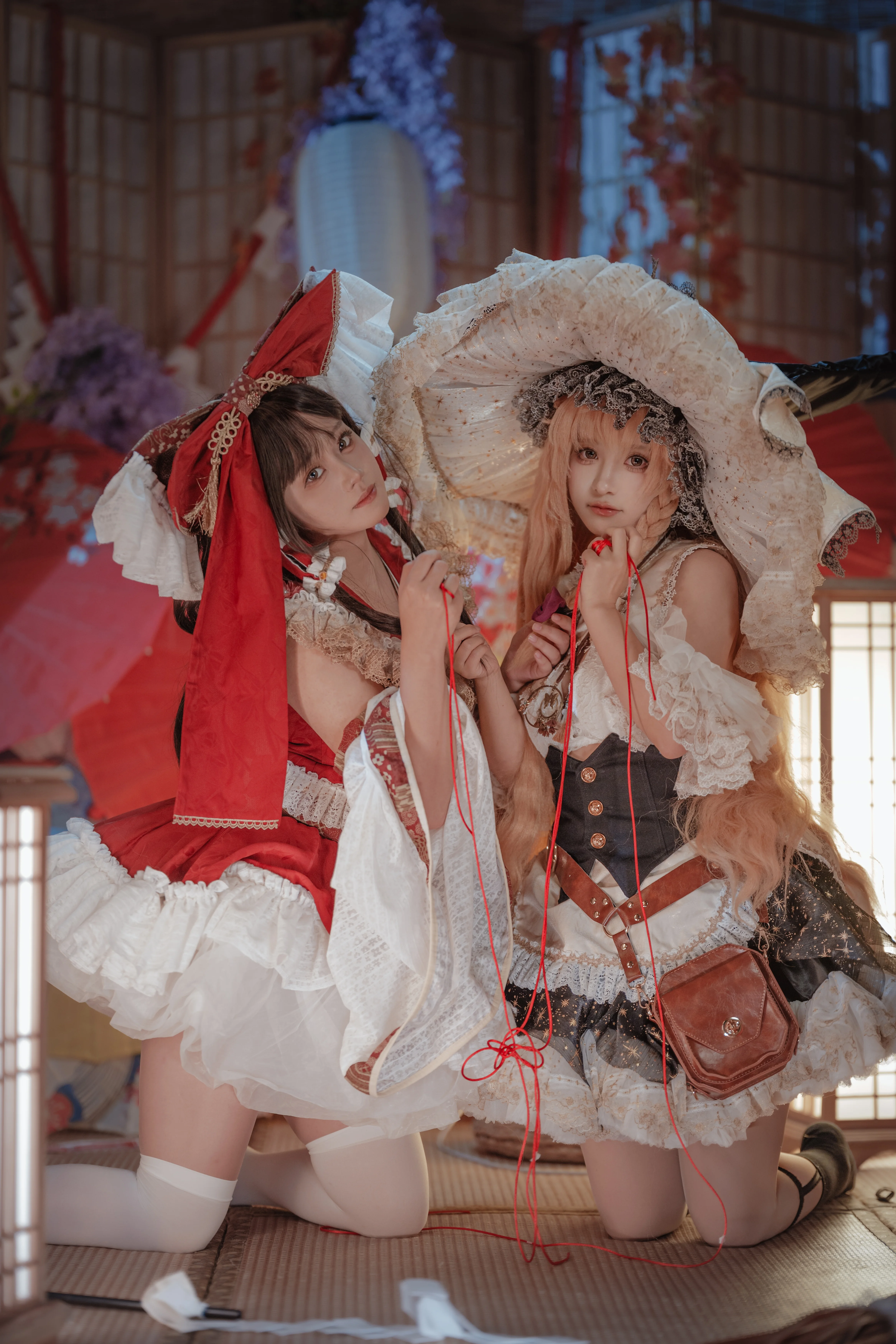 【博丽灵梦cos】东方project主角组，红线与和室的温柔片刻
