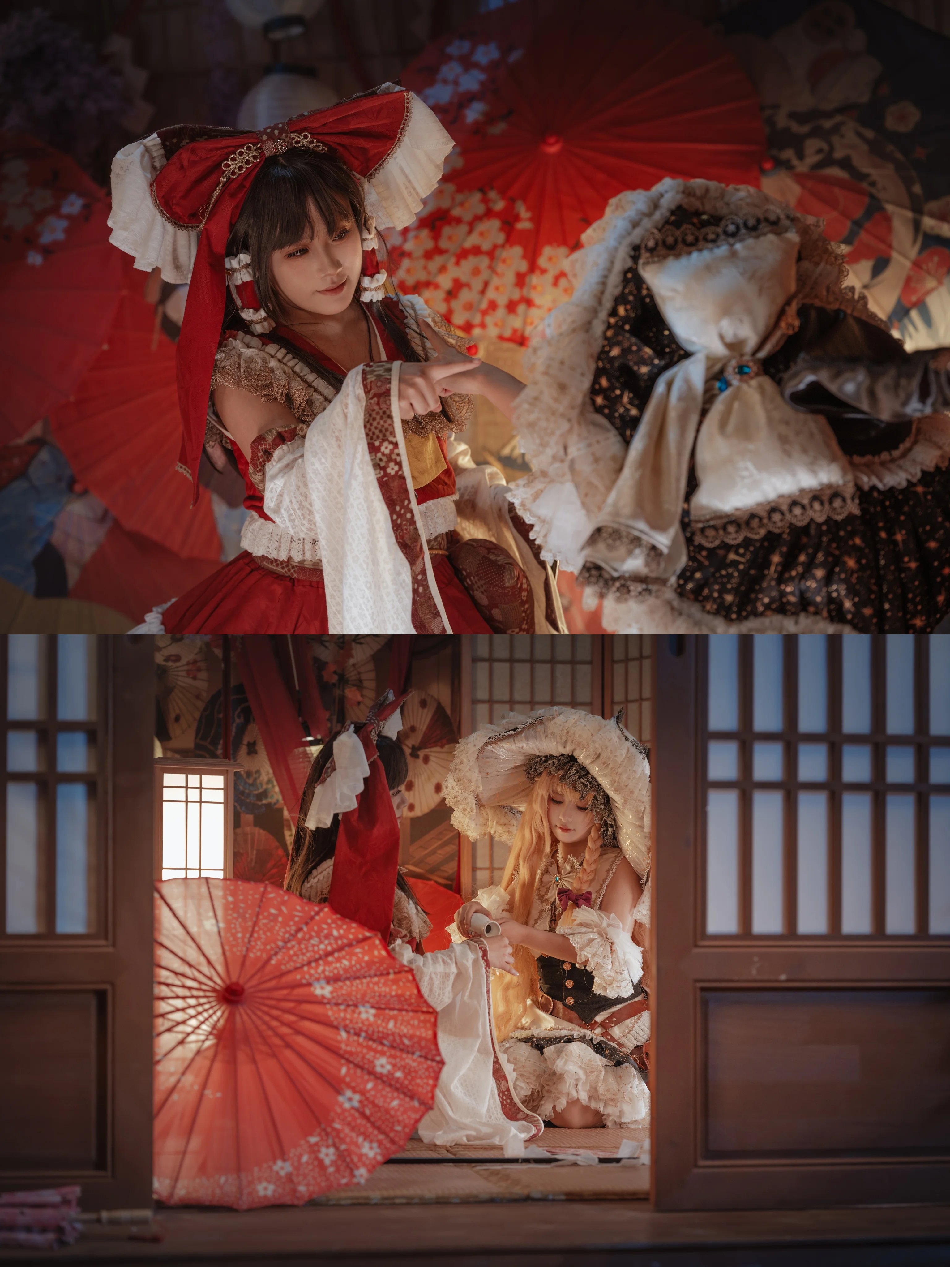 【博丽灵梦cos】东方project主角组，红线与和室的温柔片刻 - 第 7 张