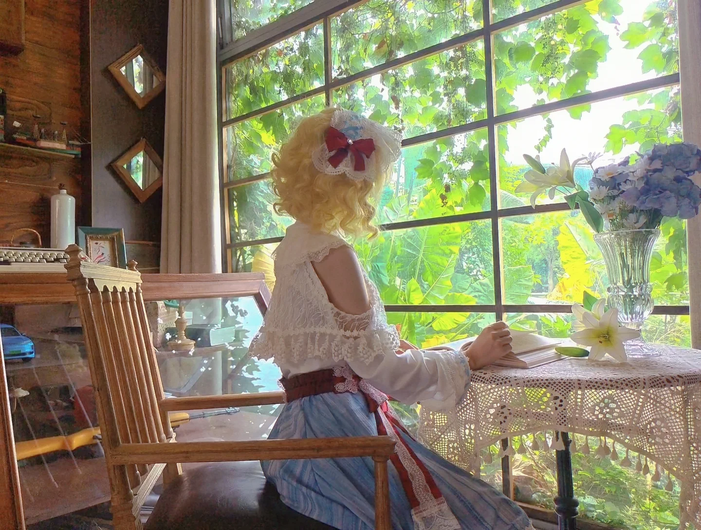 【魔理沙コスプレ】東方Projectの詠唱組、本日の魔法の森と百合の花 - 5 枚目