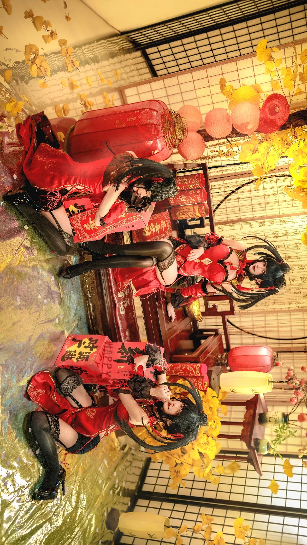 【时崎狂三cos】约会大作战，红黑国风献礼新春 - 第 1 张