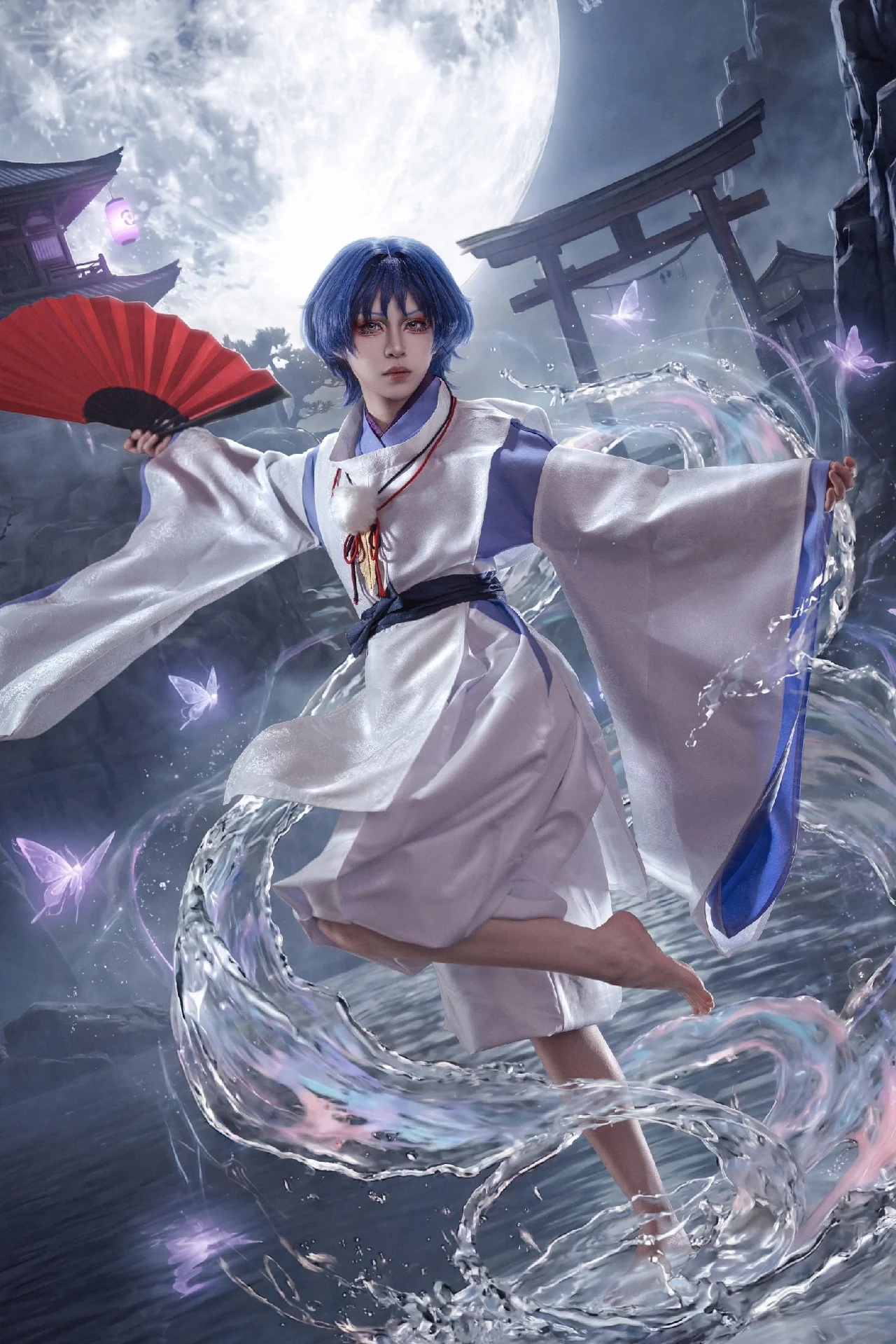 【白散cos】月夜下的踏水之舞，还原倾奇者的清冷 - 第 2 张