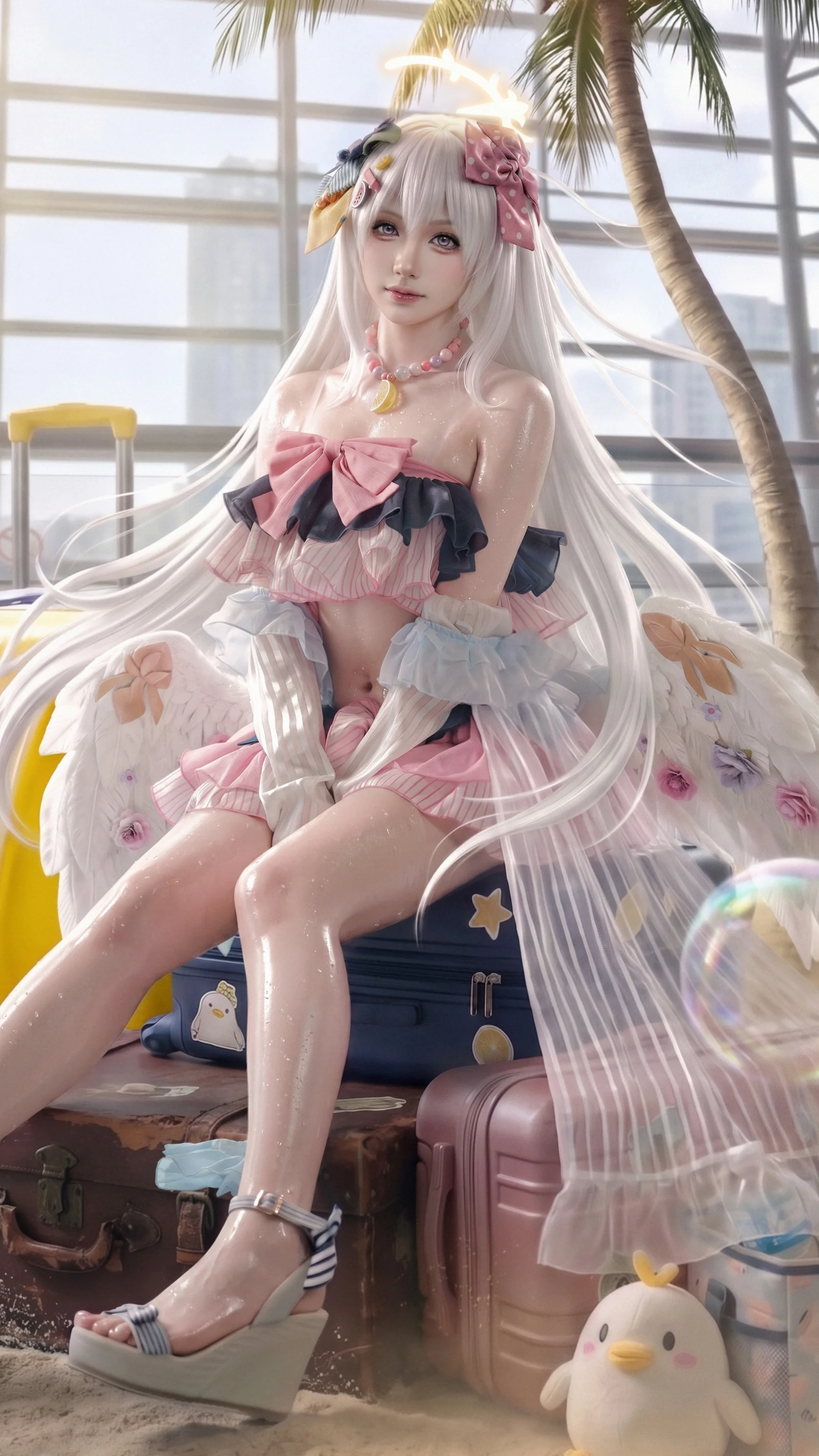 【白洲梓cos】夏日沙滩与行李箱，南坪二楼的光影捕捉 - 第 2 张