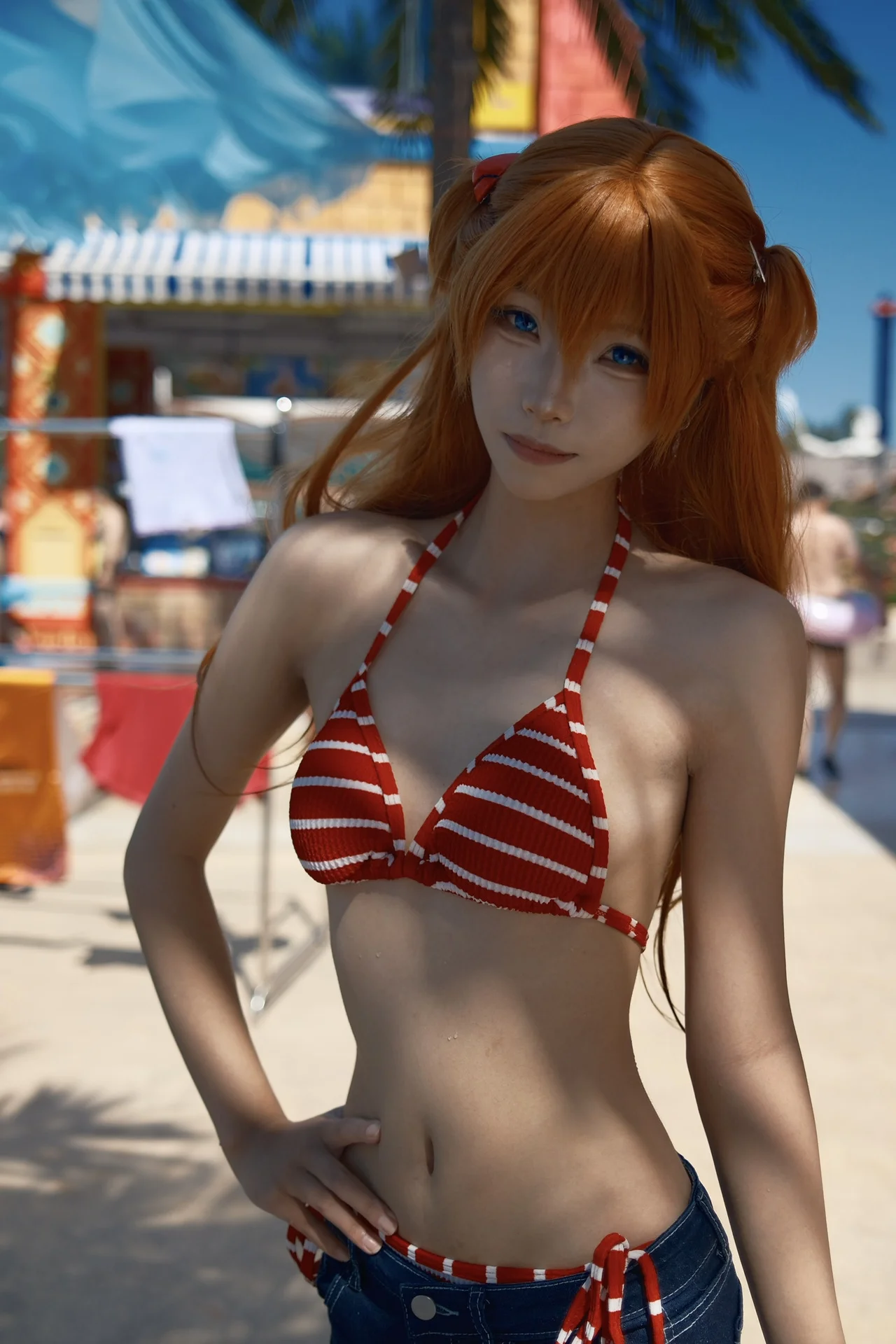 【明日香cos】夏日泳装，明媚海边