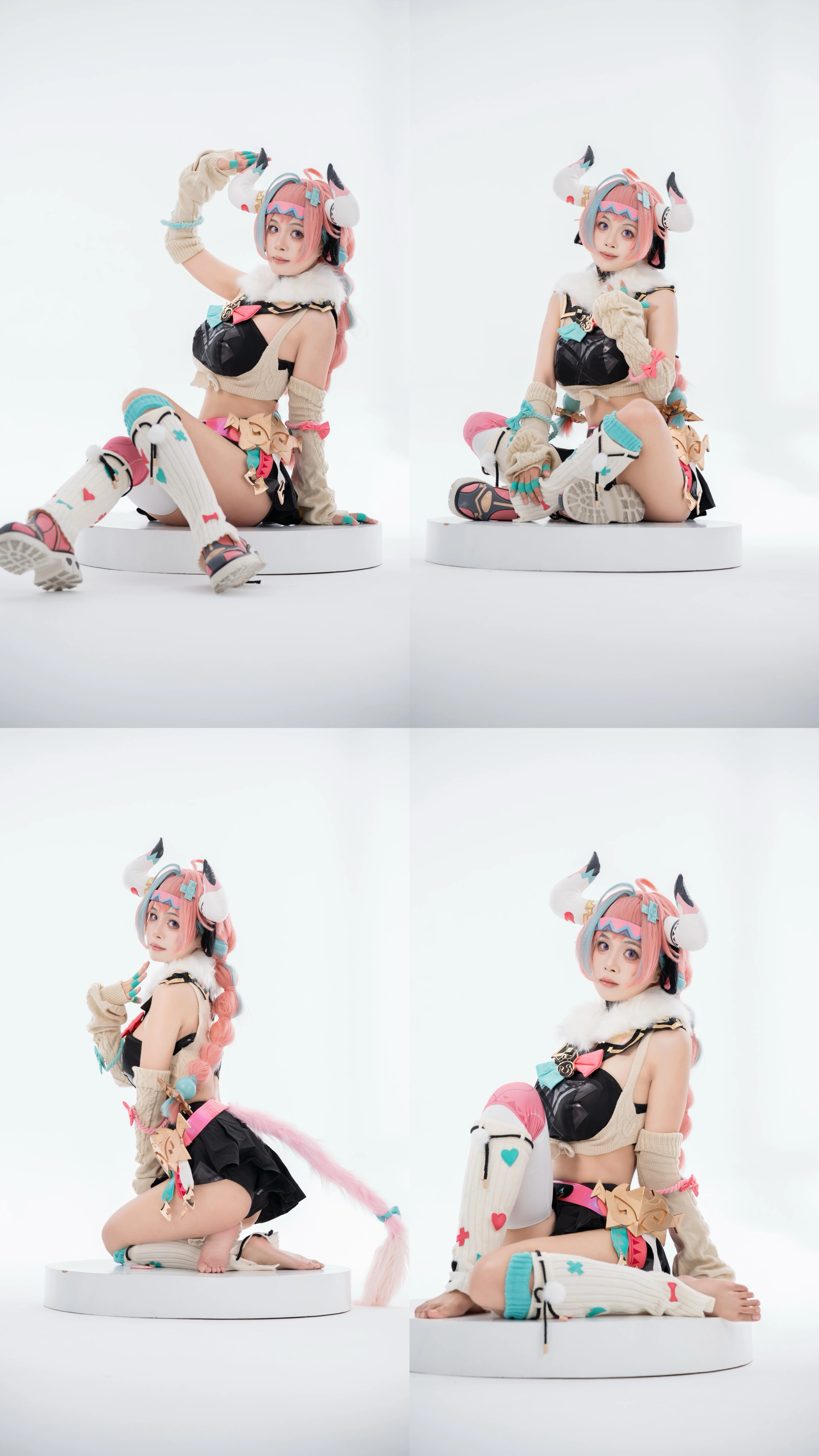 【瓦雷莎cos】原神明艳角色纯白棚拍，探索高调光效与元气表达 - 第 1 张