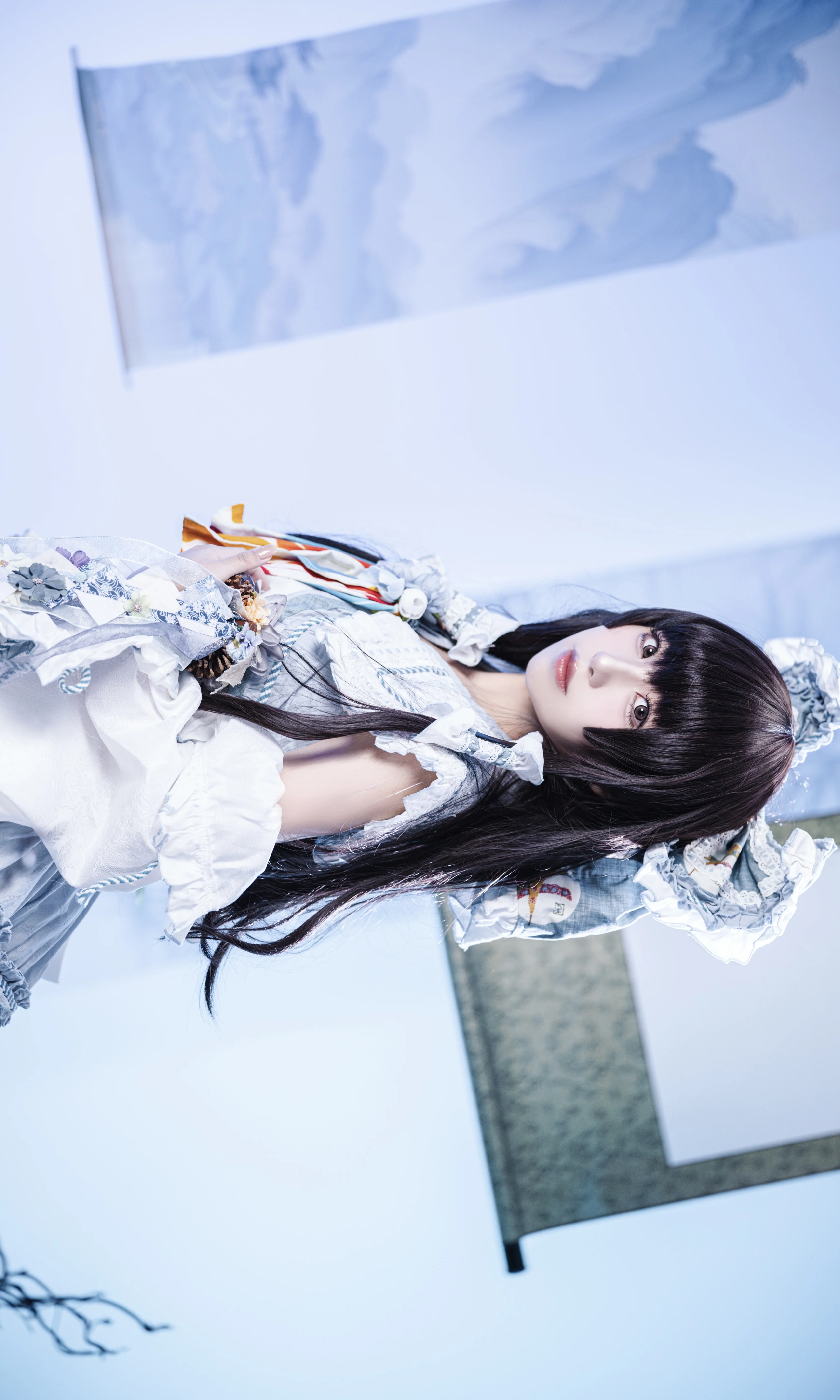 【博丽灵梦cos】东方Project二创青灵梦的白棚动作参考正片 - 第 13 张