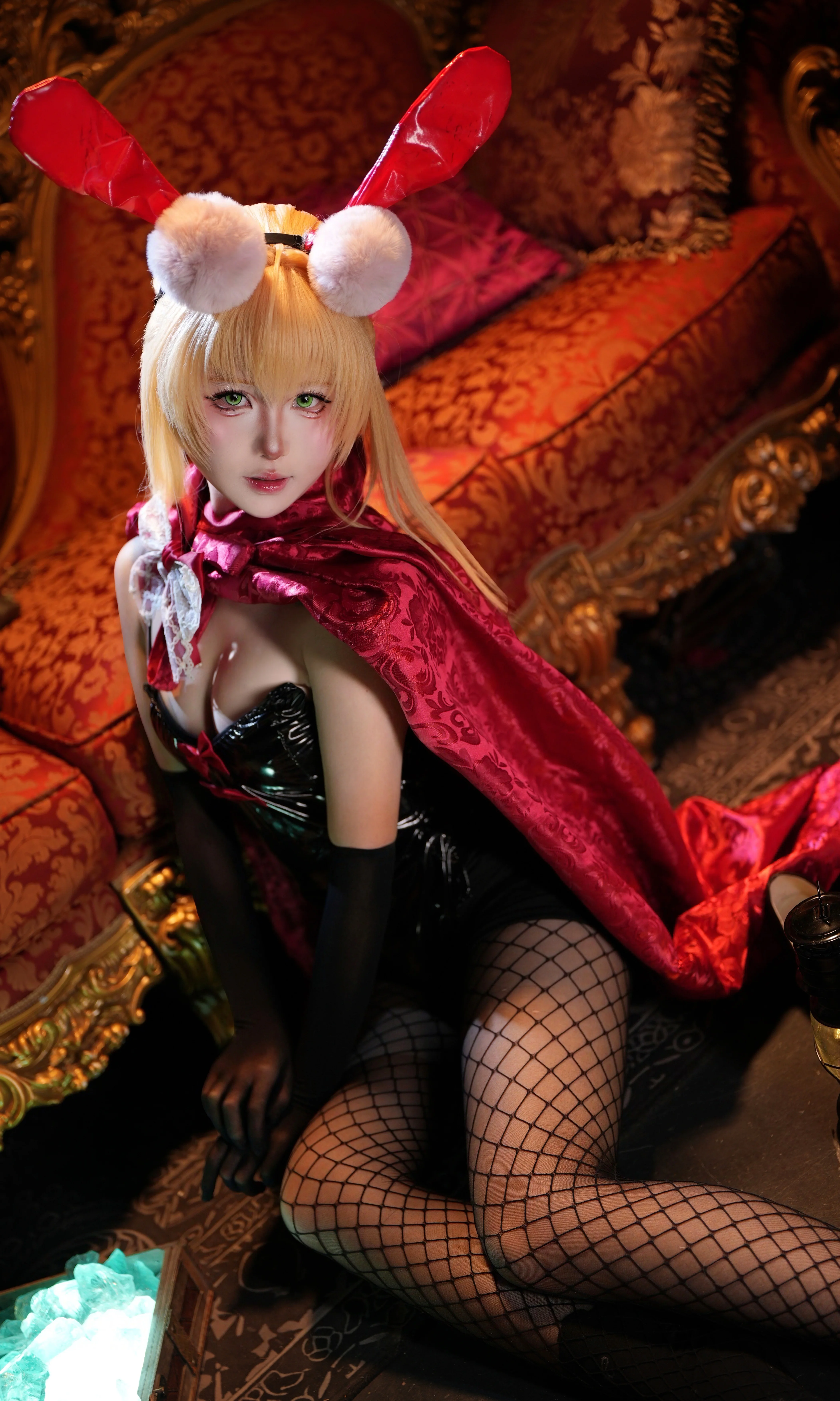 【ネロ コスプレ】Fate/Grand Orderバニーガール、赤と黒のローマの魅力 - 3 枚目
