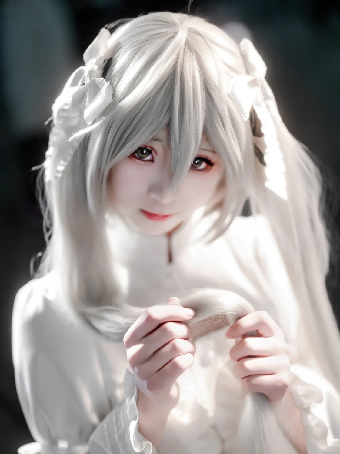 【春日野穹cos】缘之空，银发白裙的漫展定格 - 第 5 张