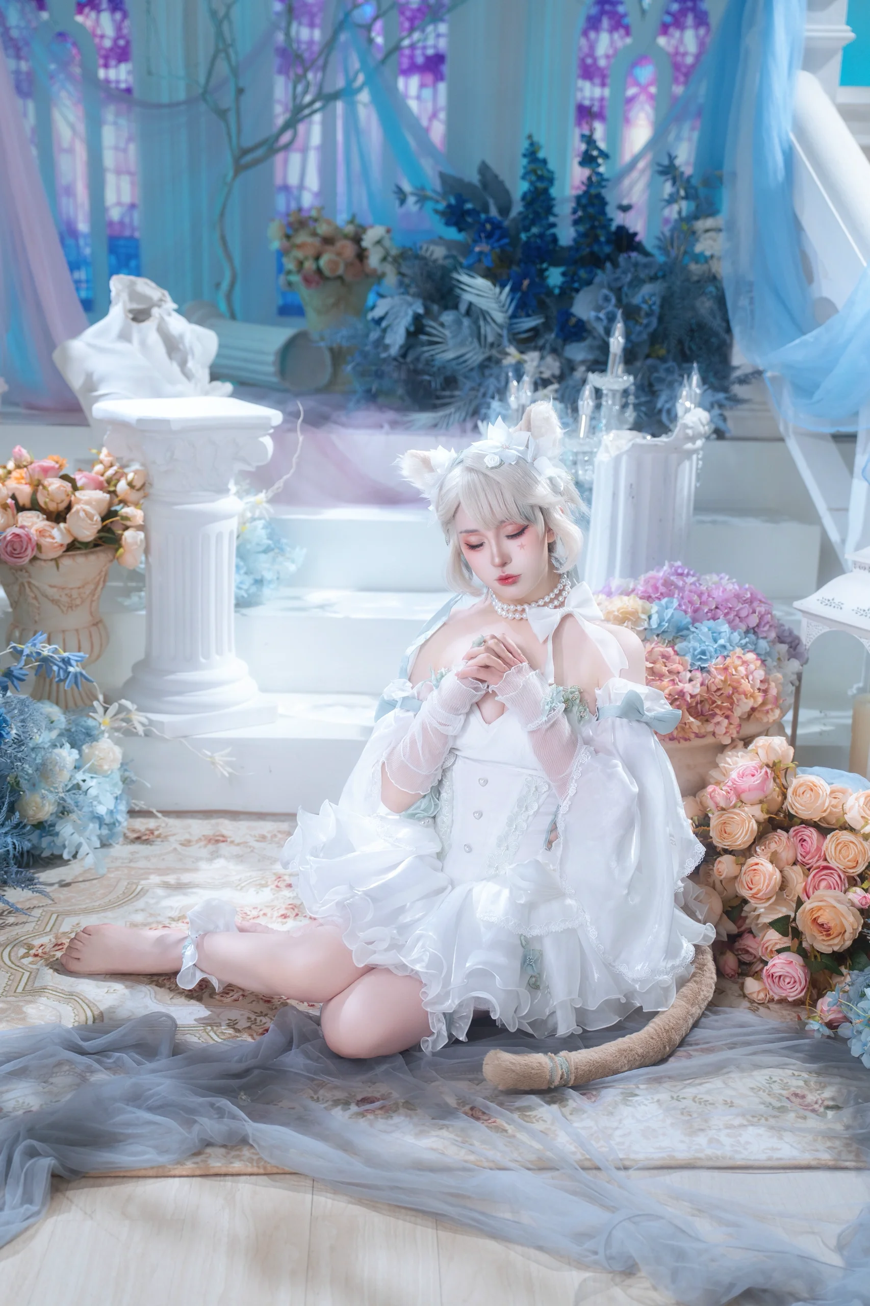【琳妮特cos】原神里的猫耳少女，天使庭院的梦幻定格 - 第 4 张