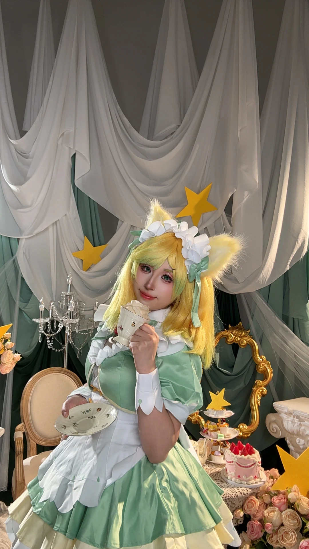 [Daji cosplay] Honor of Kings Matcha Sweetheart Skin Teaser, Handing Over a Cup of Refreshing Afternoon Tea First - Image 4