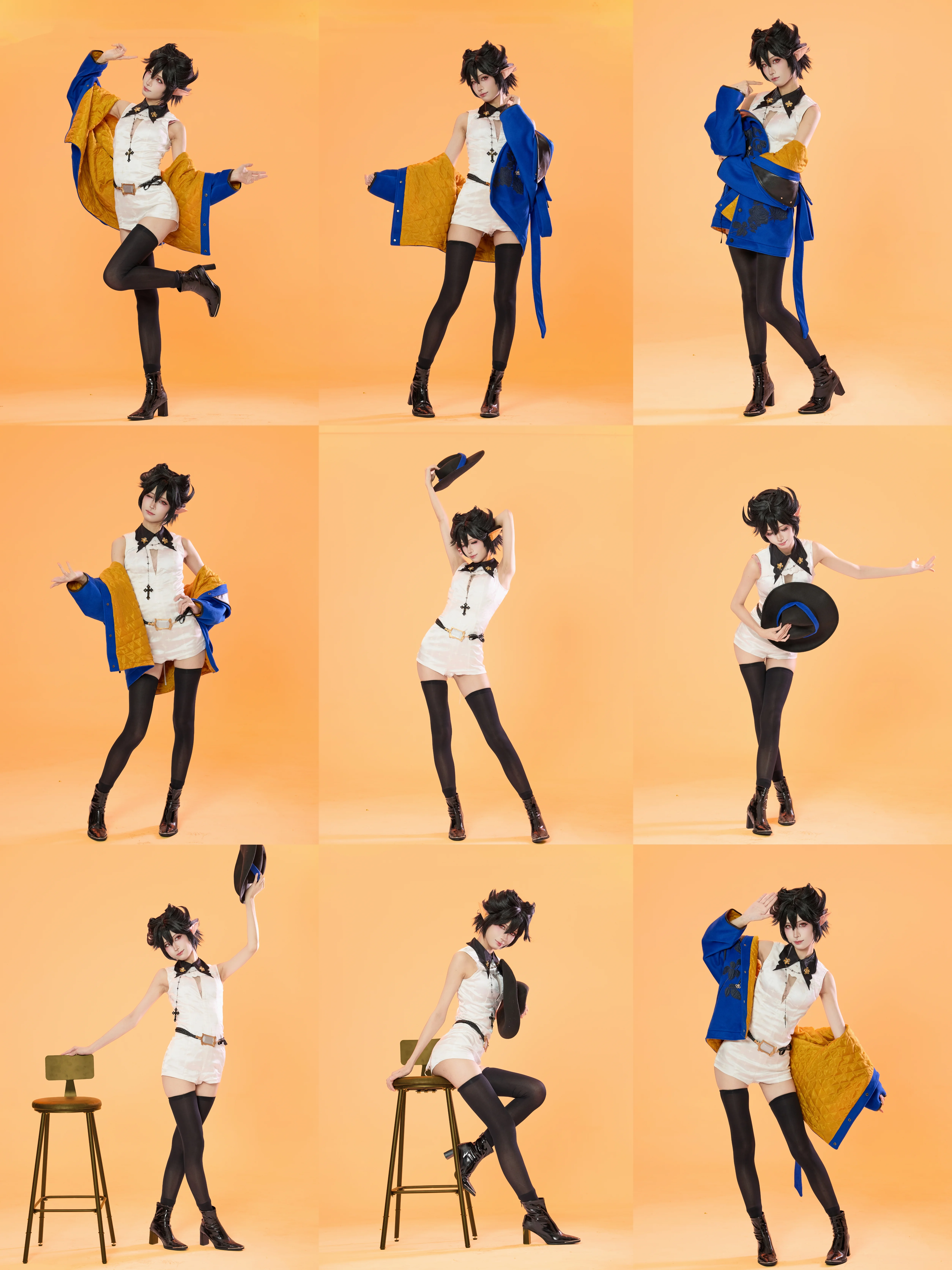 【隐德来希cos】明日方舟耀目之蓝白色棚拍动作参考 - 第 1 张