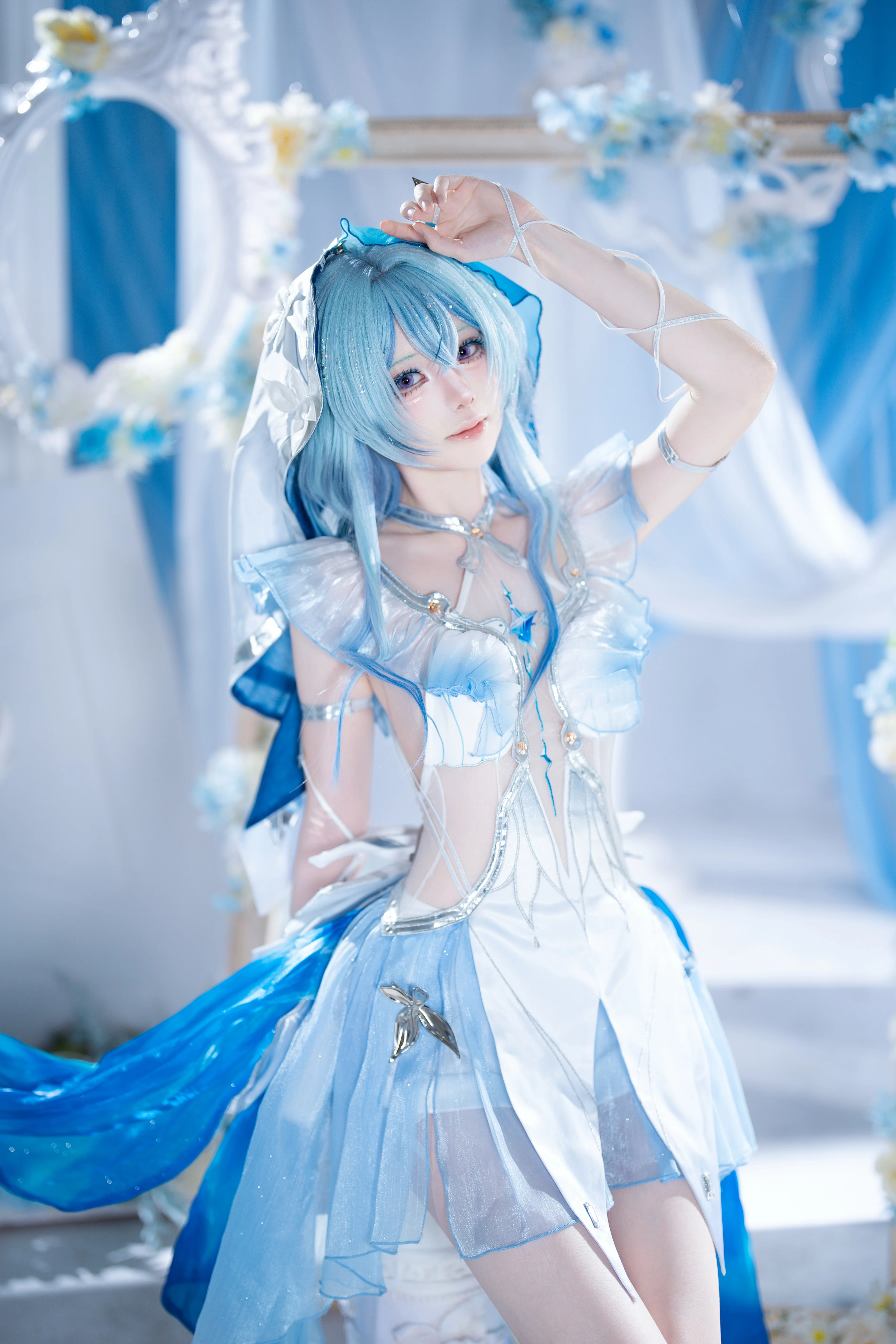 【守岸人cos】在鸣潮的静谧蓝白中定格空灵瞬间 - 第 4 张
