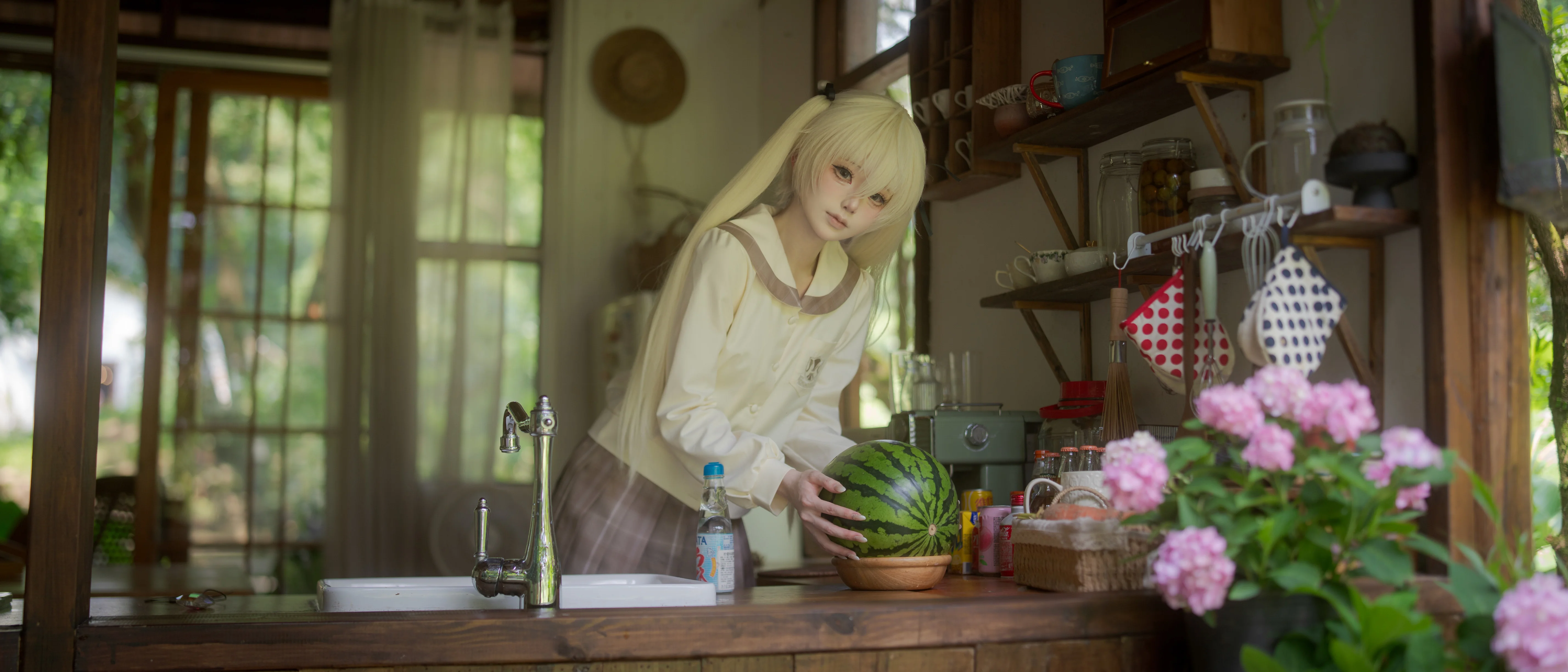 【春日野穹cos】夏日庭院里的宁静时光 - 第 2 张