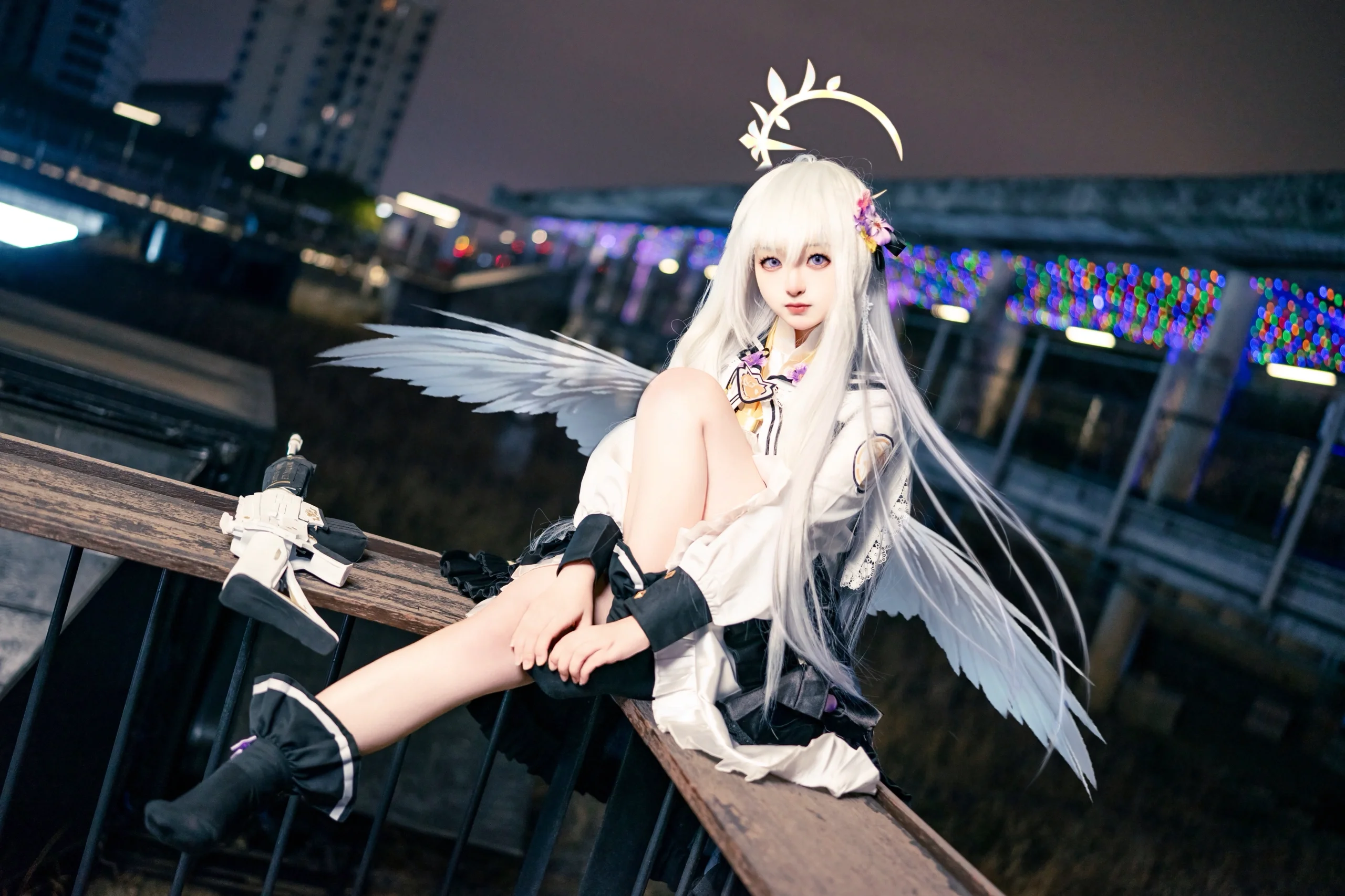 【白洲梓cos】蔚蓝档案补习部的冰冷魔女，夜拍忘带翅膀的补救方案