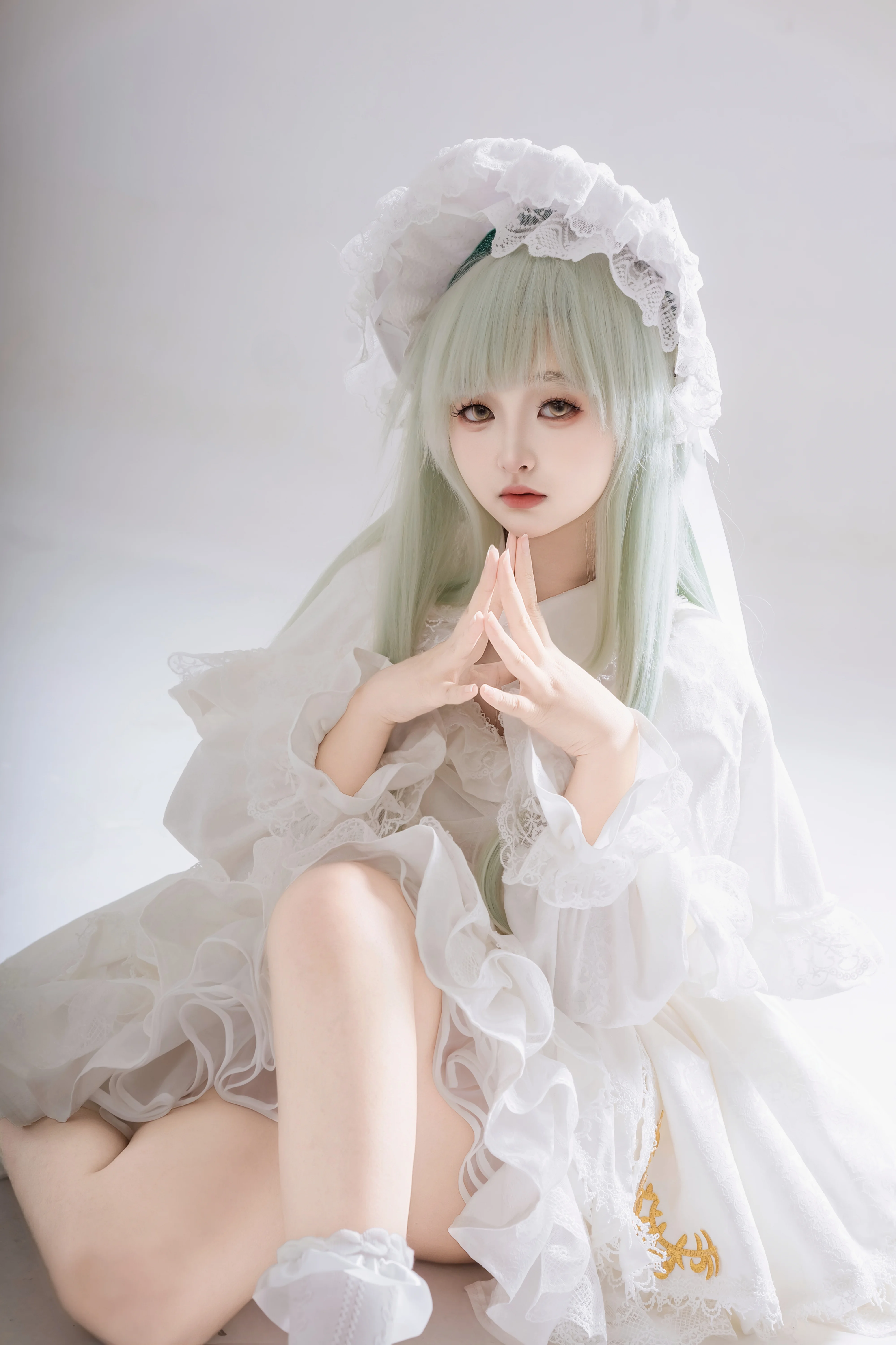 【若叶睦cos】薄荷绿与白蕾丝，重现avemujica的寂静时刻 - 第 3 张