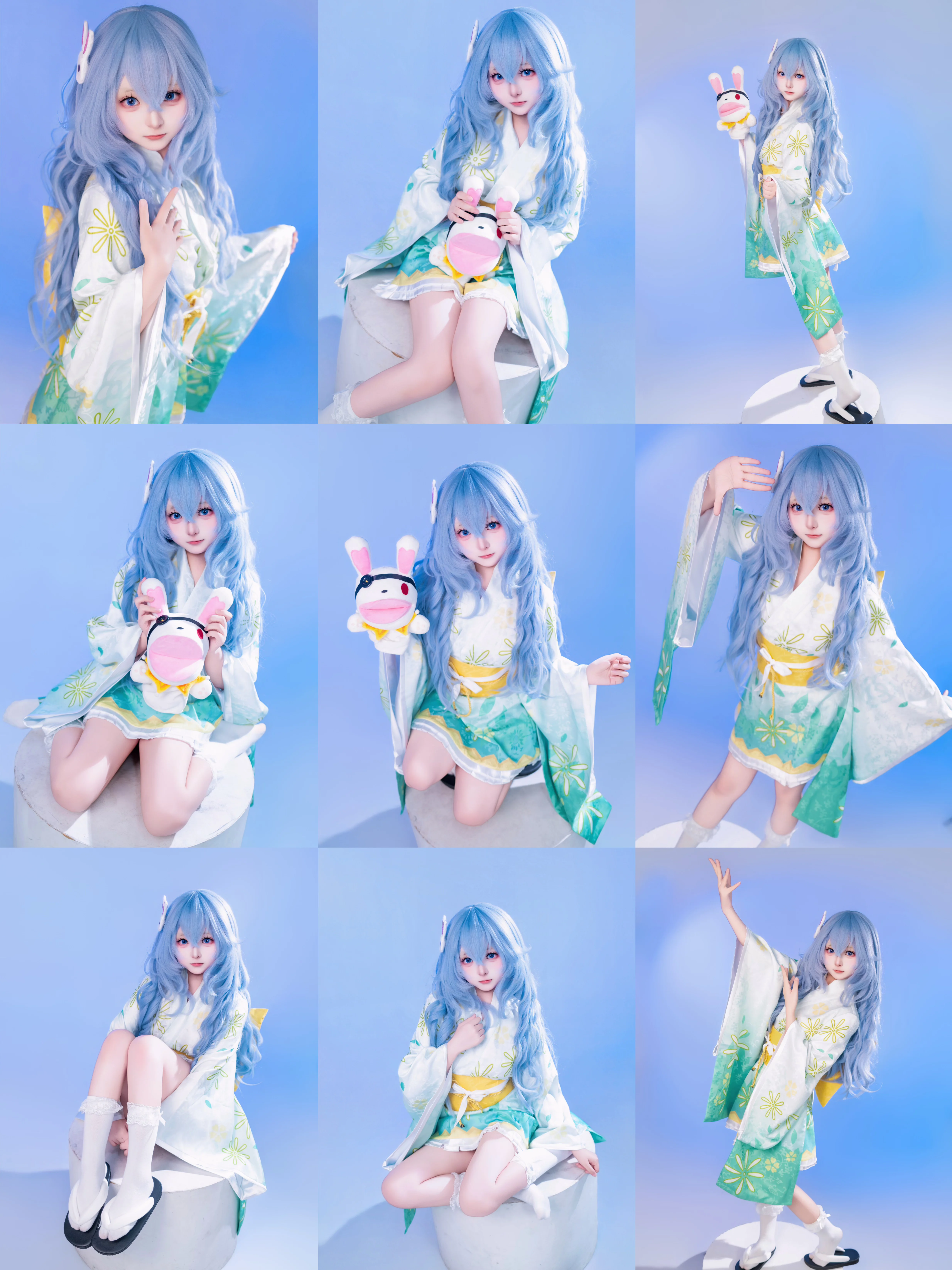 【四糸乃cos】约会大作战浴衣少女的白棚写真记录 - 第 1 张