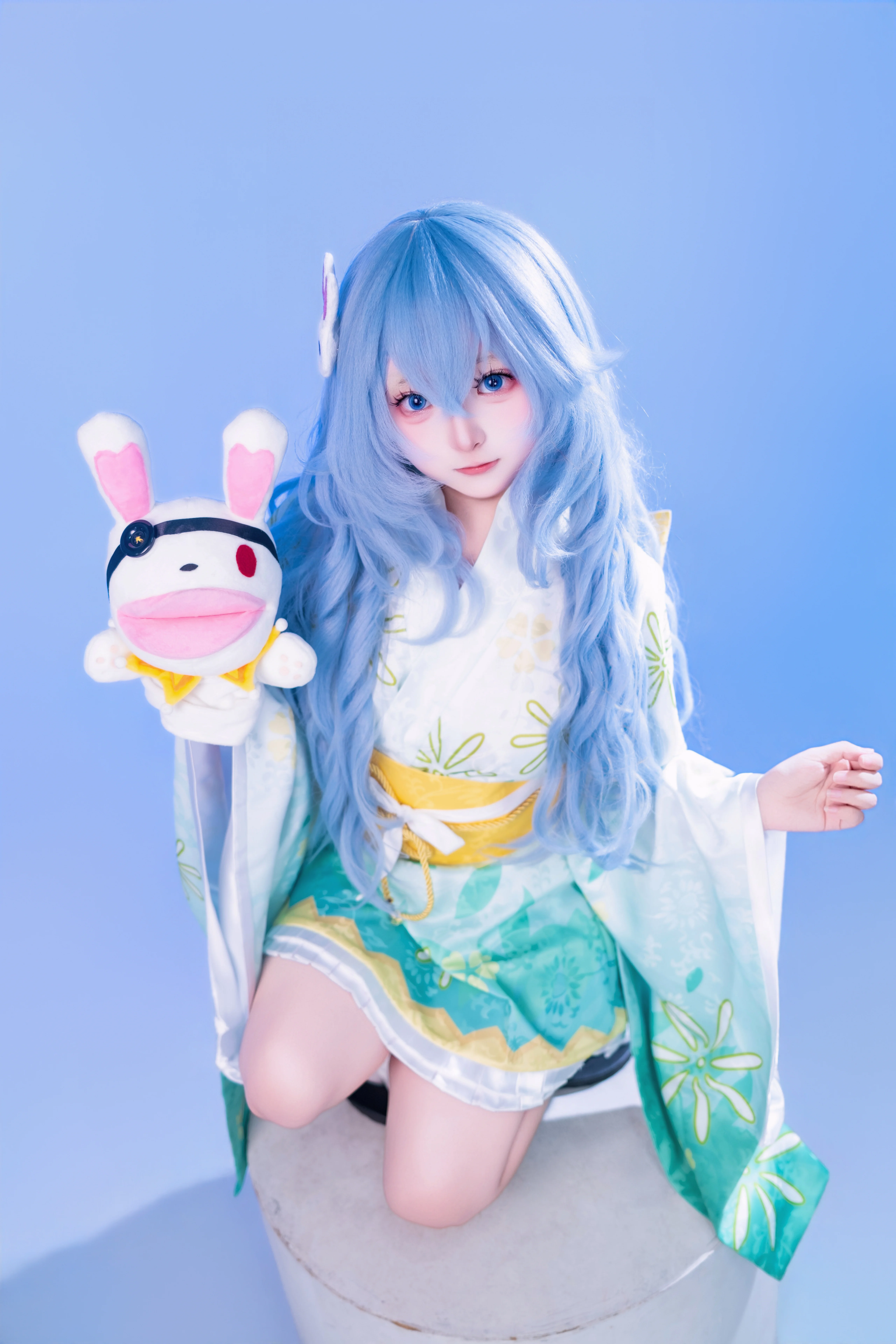 【四糸乃cos】约会大作战浴衣少女的白棚写真记录 - 第 2 张
