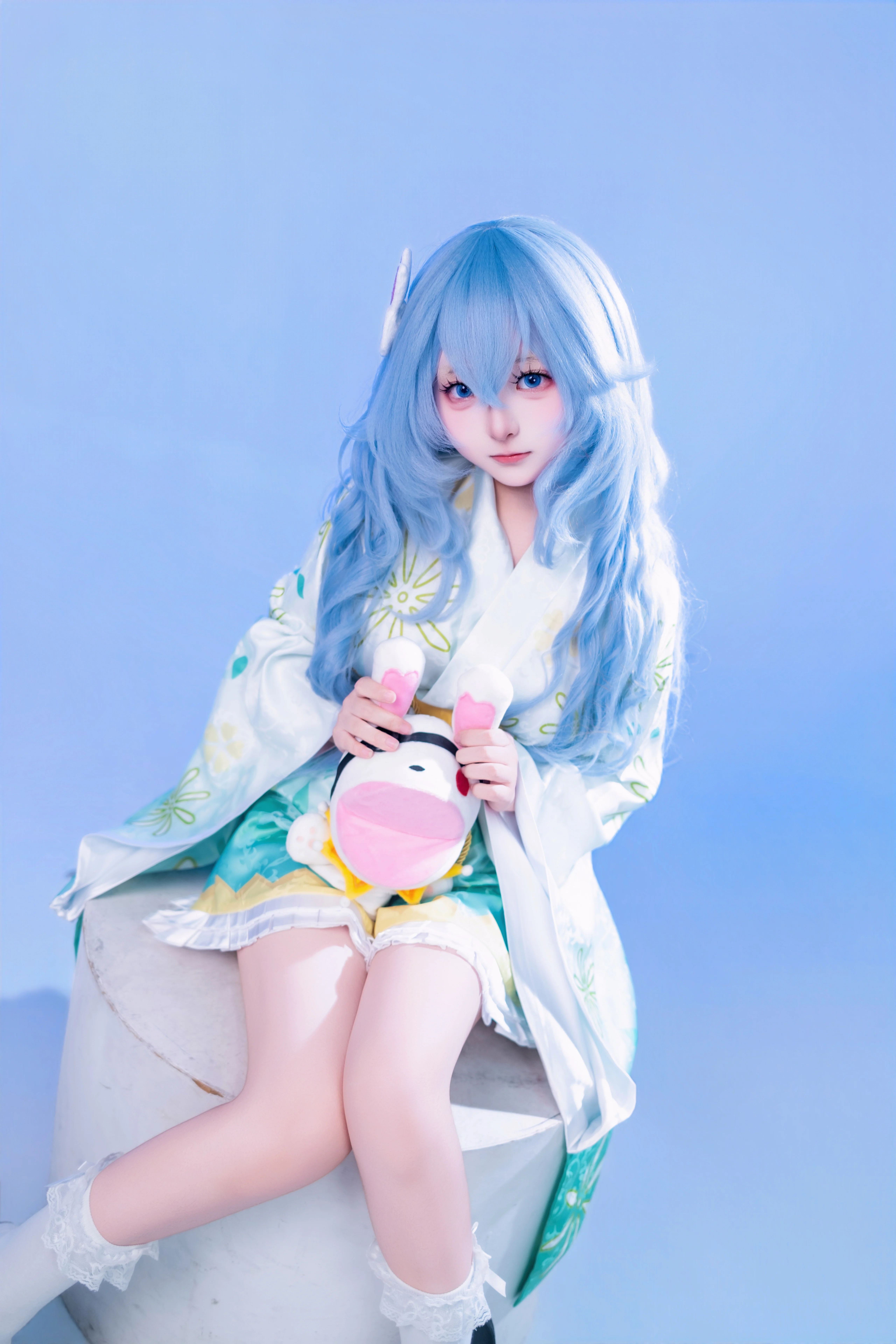 【四糸乃cos】约会大作战浴衣少女的白棚写真记录 - 第 3 张