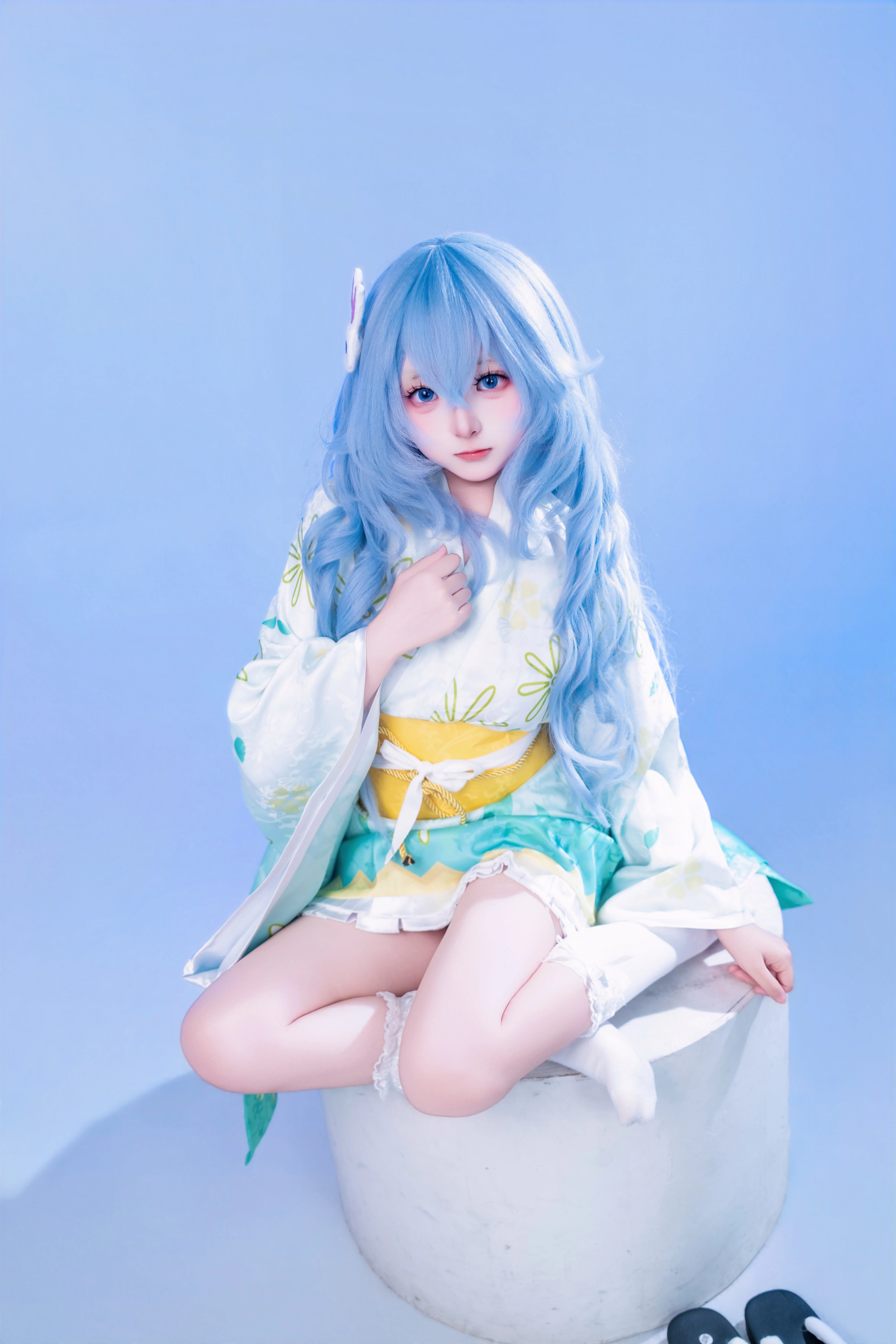 【四糸乃cos】约会大作战浴衣少女的白棚写真记录 - 第 6 张