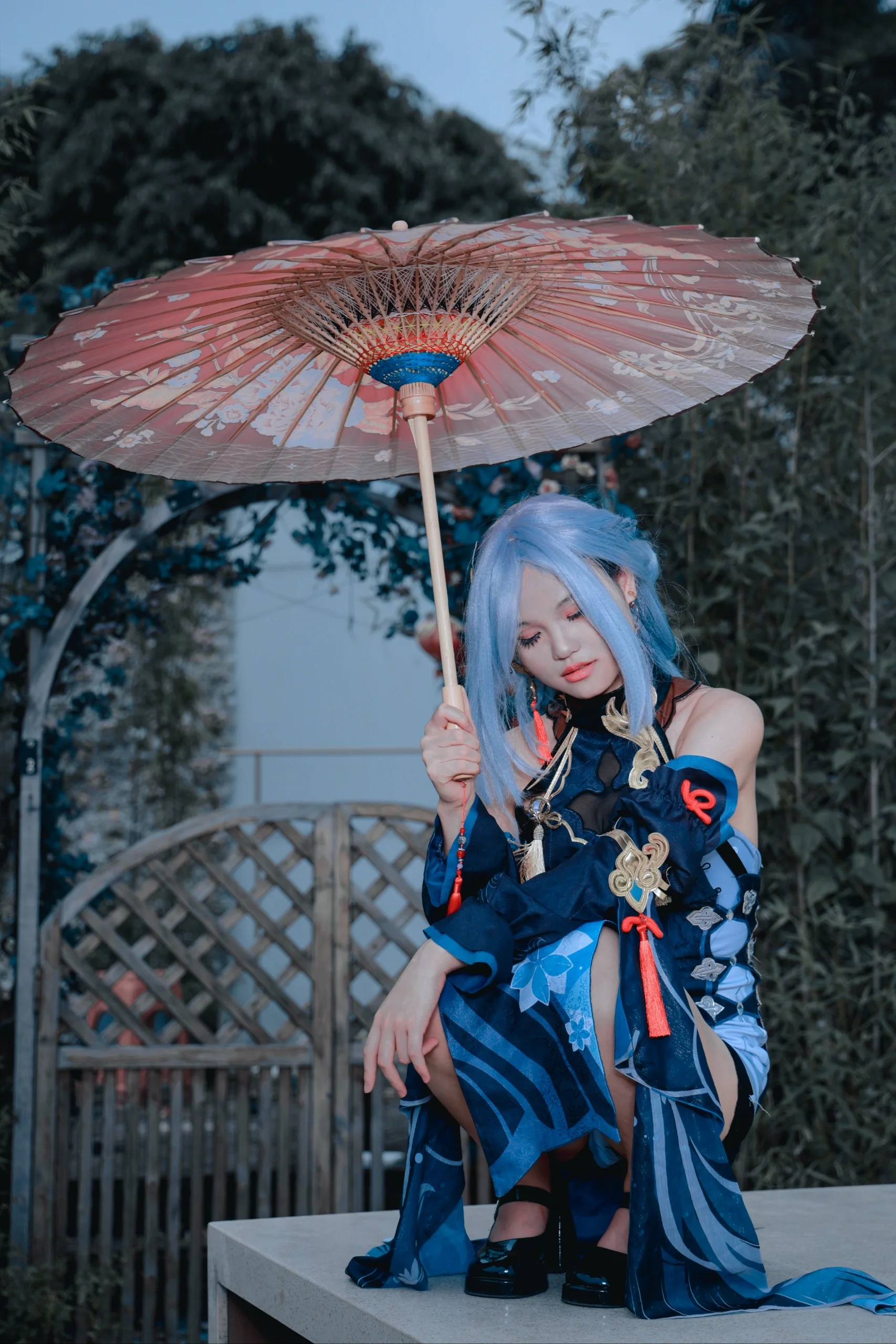 【申鹤cos】原神海灯节旗袍版，外景出片记录
