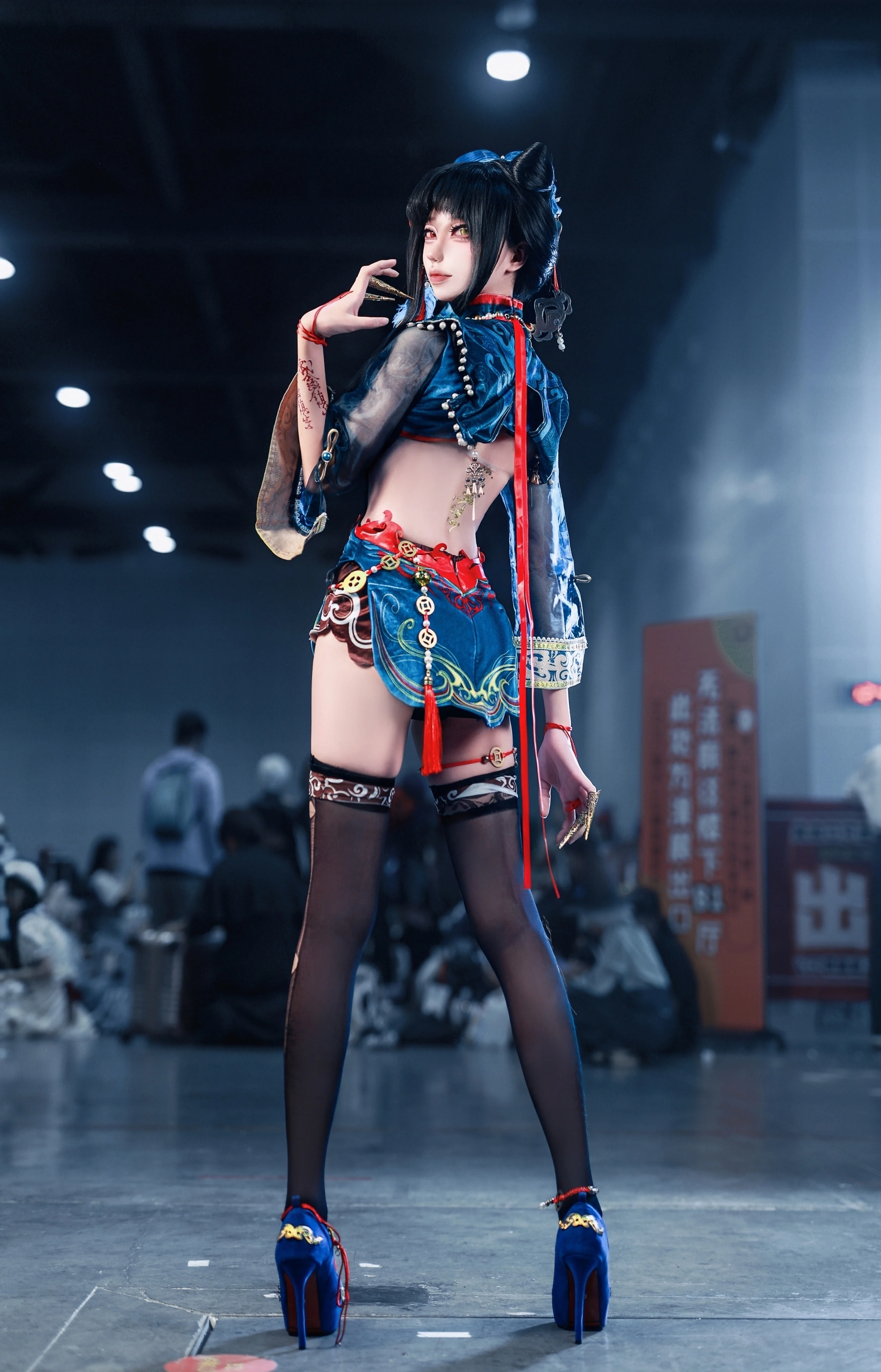 【玉玲珑cos】中式改良蓝韵，南宁漫展的场照记录