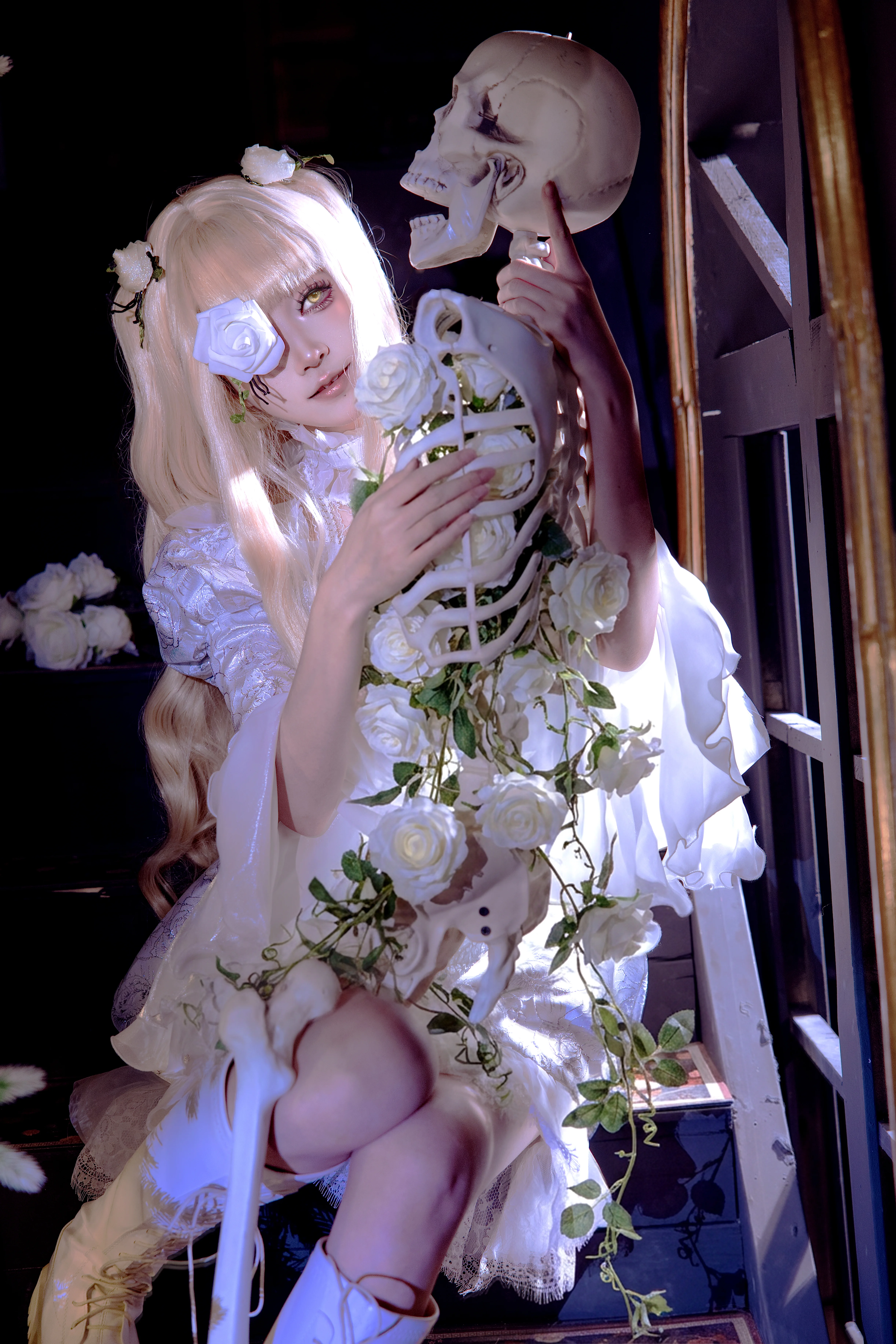 【雪華綺晶cos】薔薇少女的蒼白幻境，與骷髏白玫瑰共舞 - 第 2 張