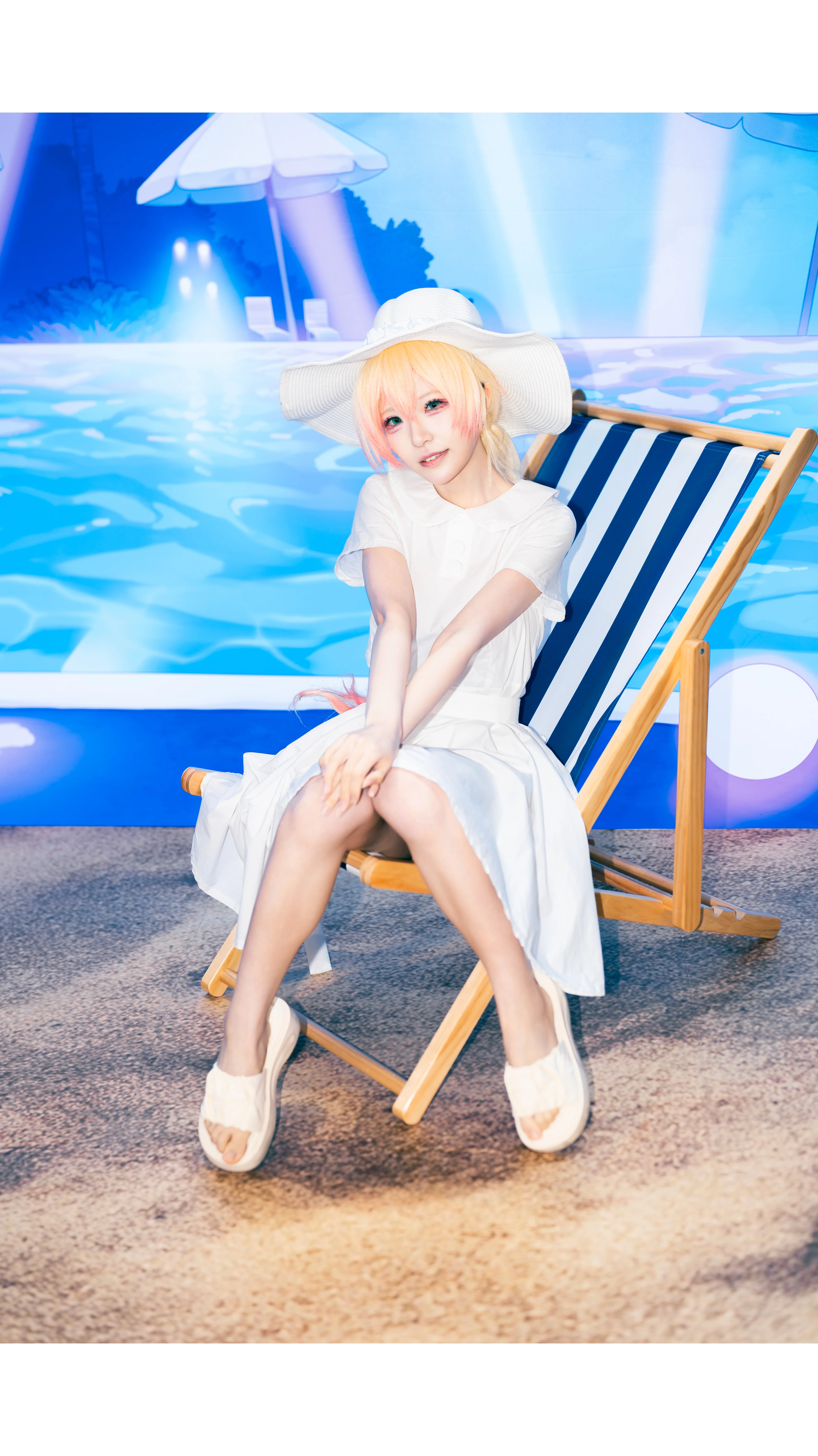 【桃铃音音cos】hololive夏日泳池清爽出片