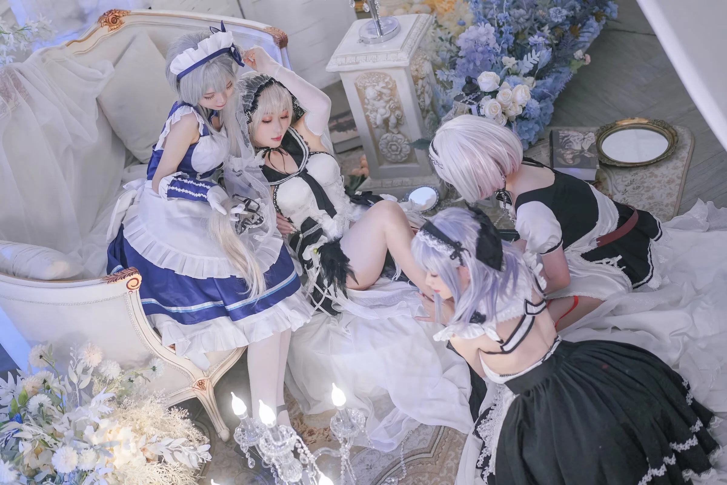 【黛朵cos】碧蓝航线皇家女仆团，四倍美少女贴贴的快乐