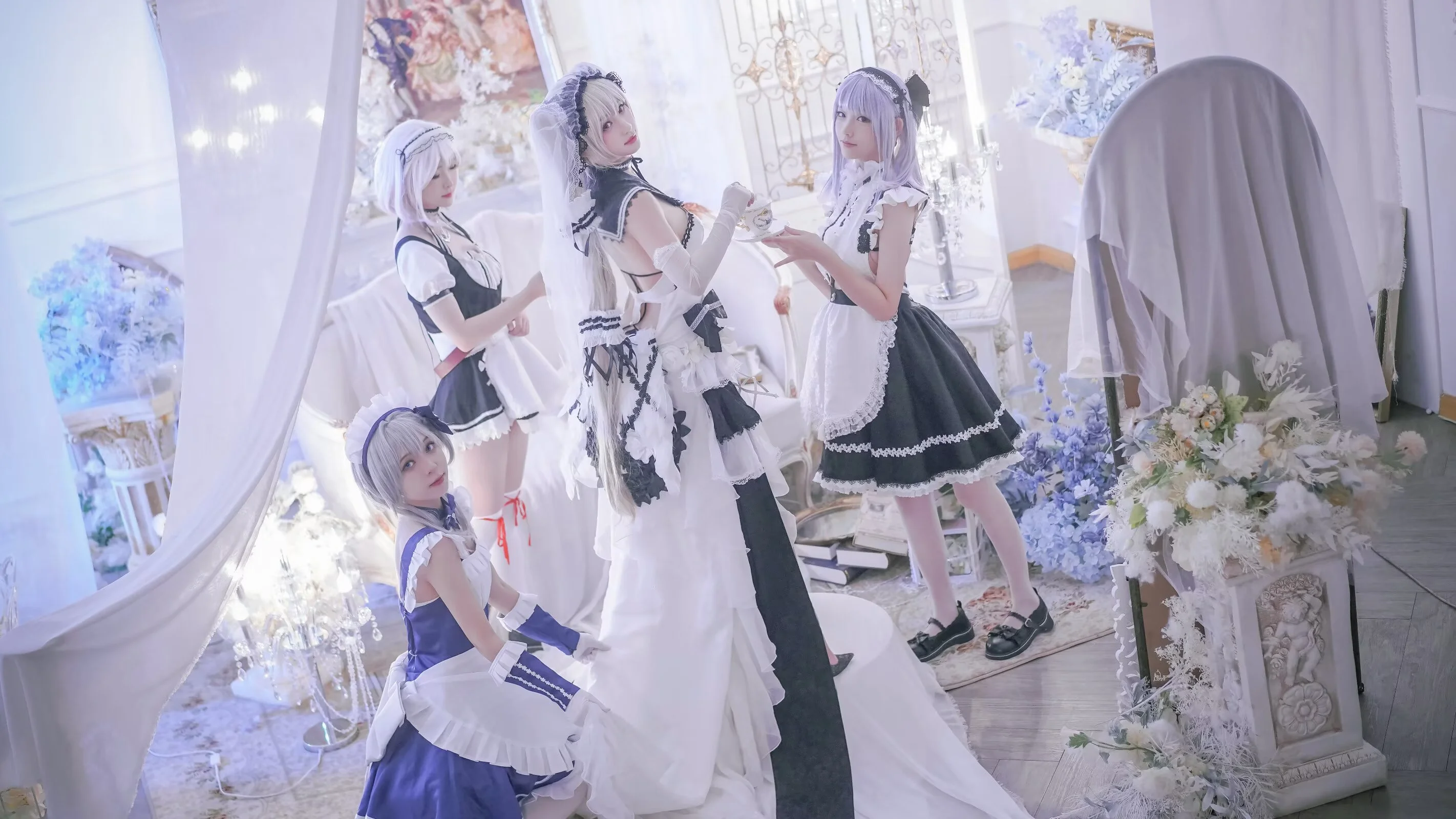【黛朵cos】碧蓝航线皇家女仆团，四倍美少女贴贴的快乐 - 第 2 张