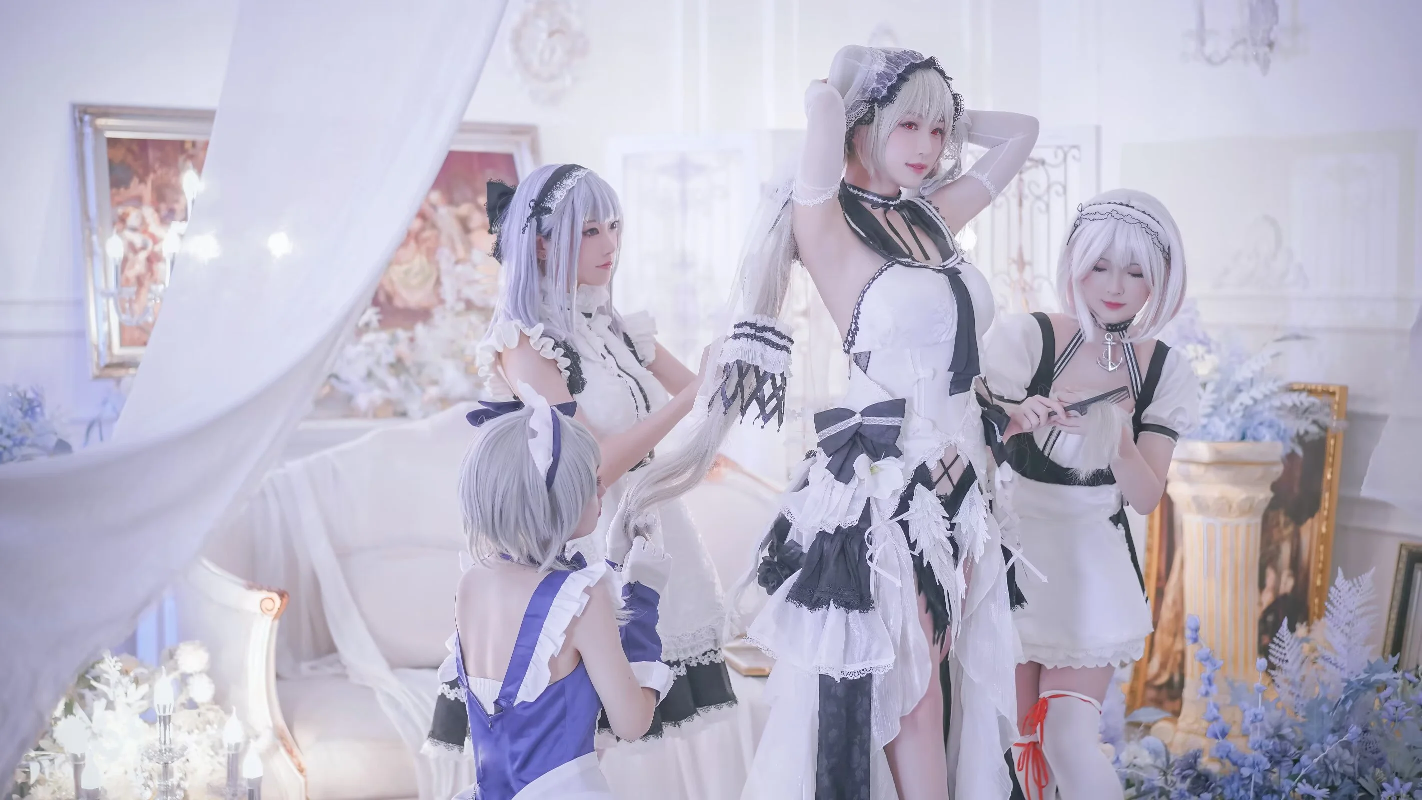 【黛朵cos】碧蓝航线皇家女仆团，四倍美少女贴贴的快乐 - 第 6 张