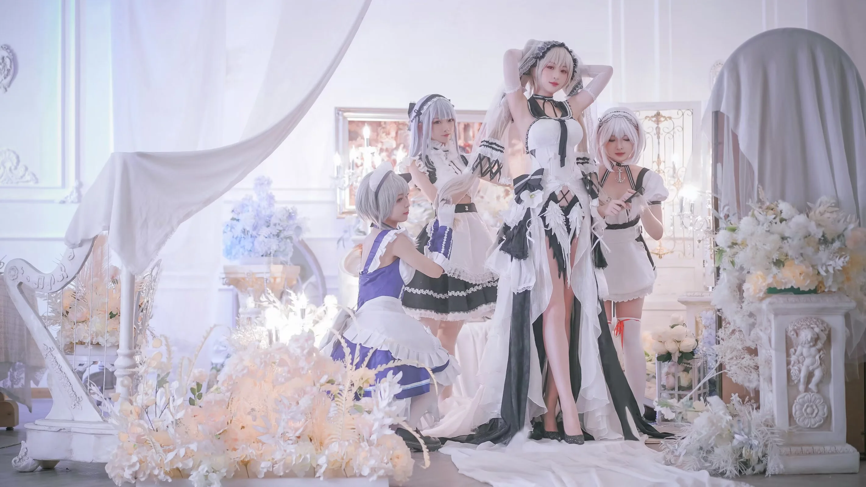 【黛朵cos】碧蓝航线皇家女仆团，四倍美少女贴贴的快乐 - 第 7 张