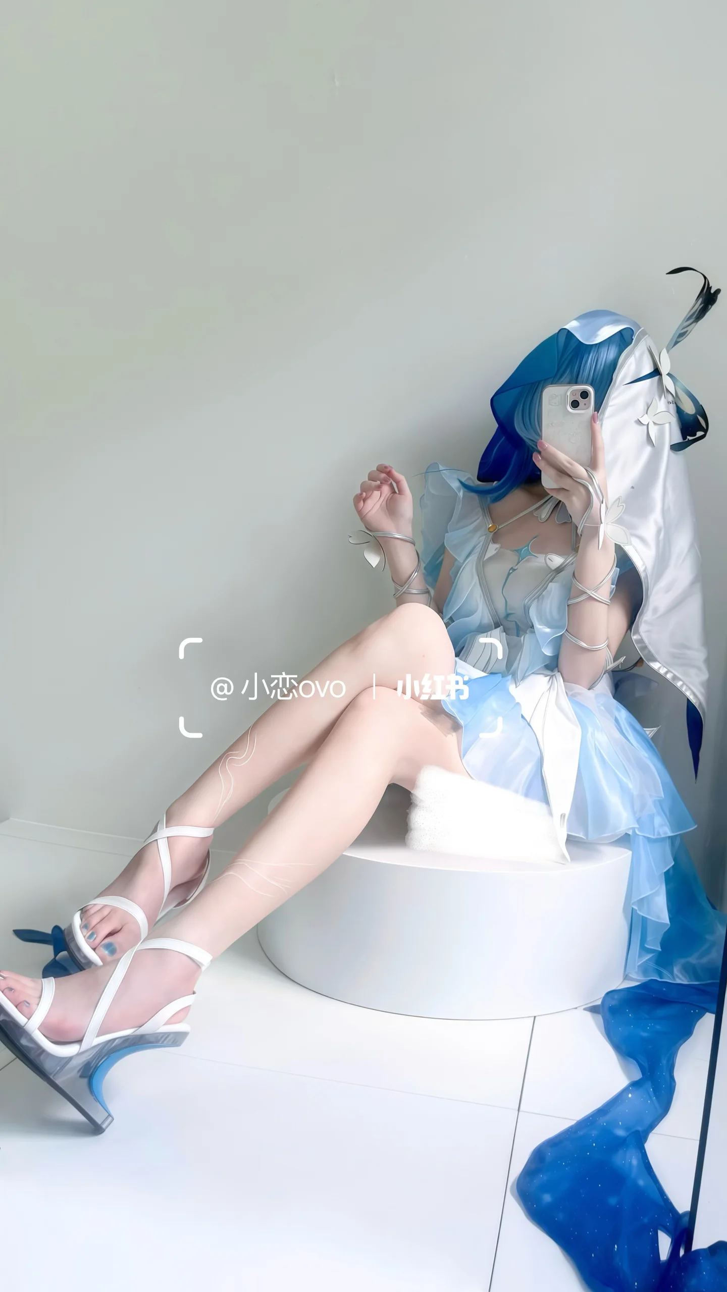 守岸人cos，藍白清爽風的日常對鏡自拍 - 第 2 張