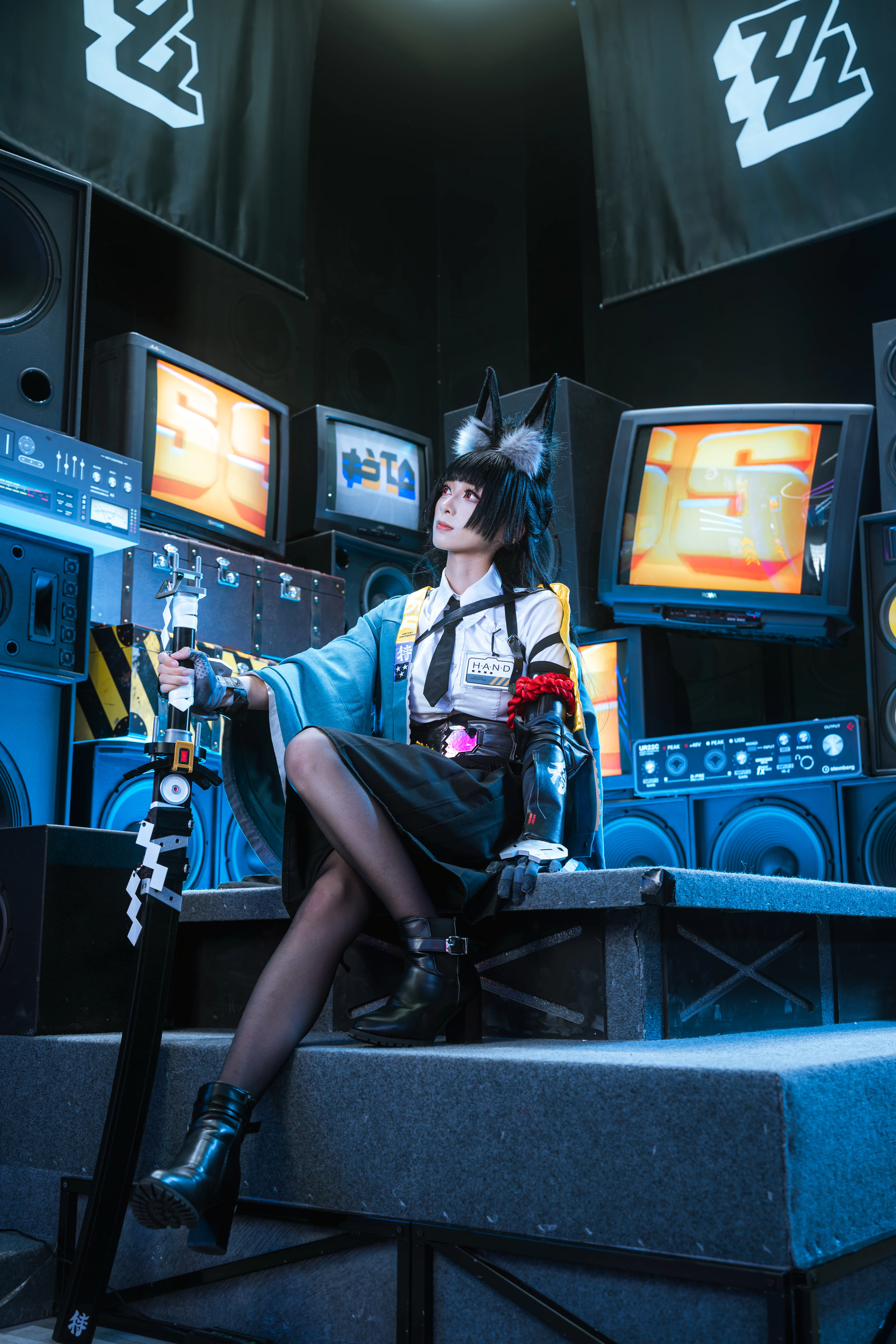 【星見雅cos】冷藍工業風下的太刀少女 - 第 1 張