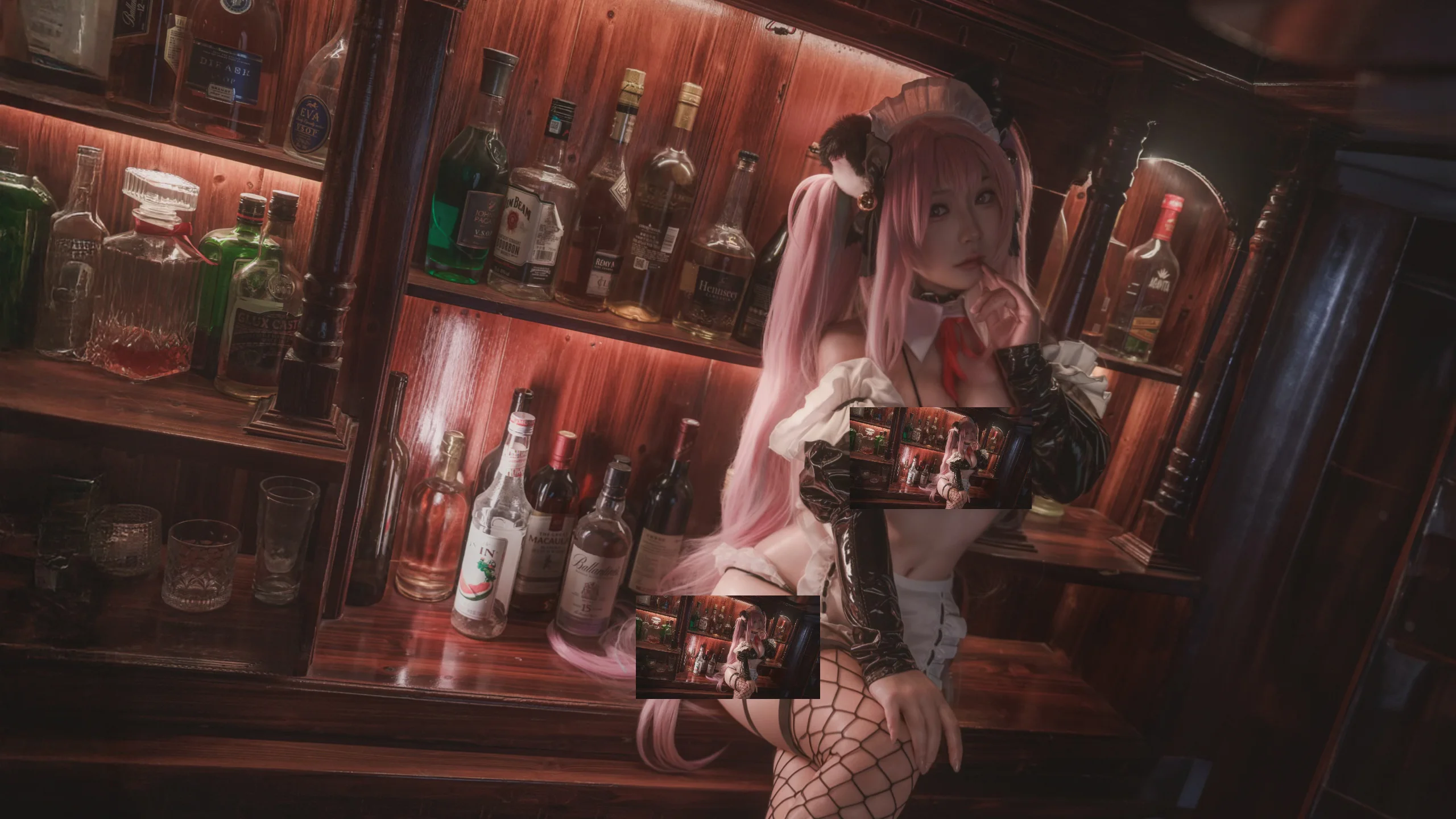 碧蓝航线主题暗调氛围感酒吧女仆装Cos