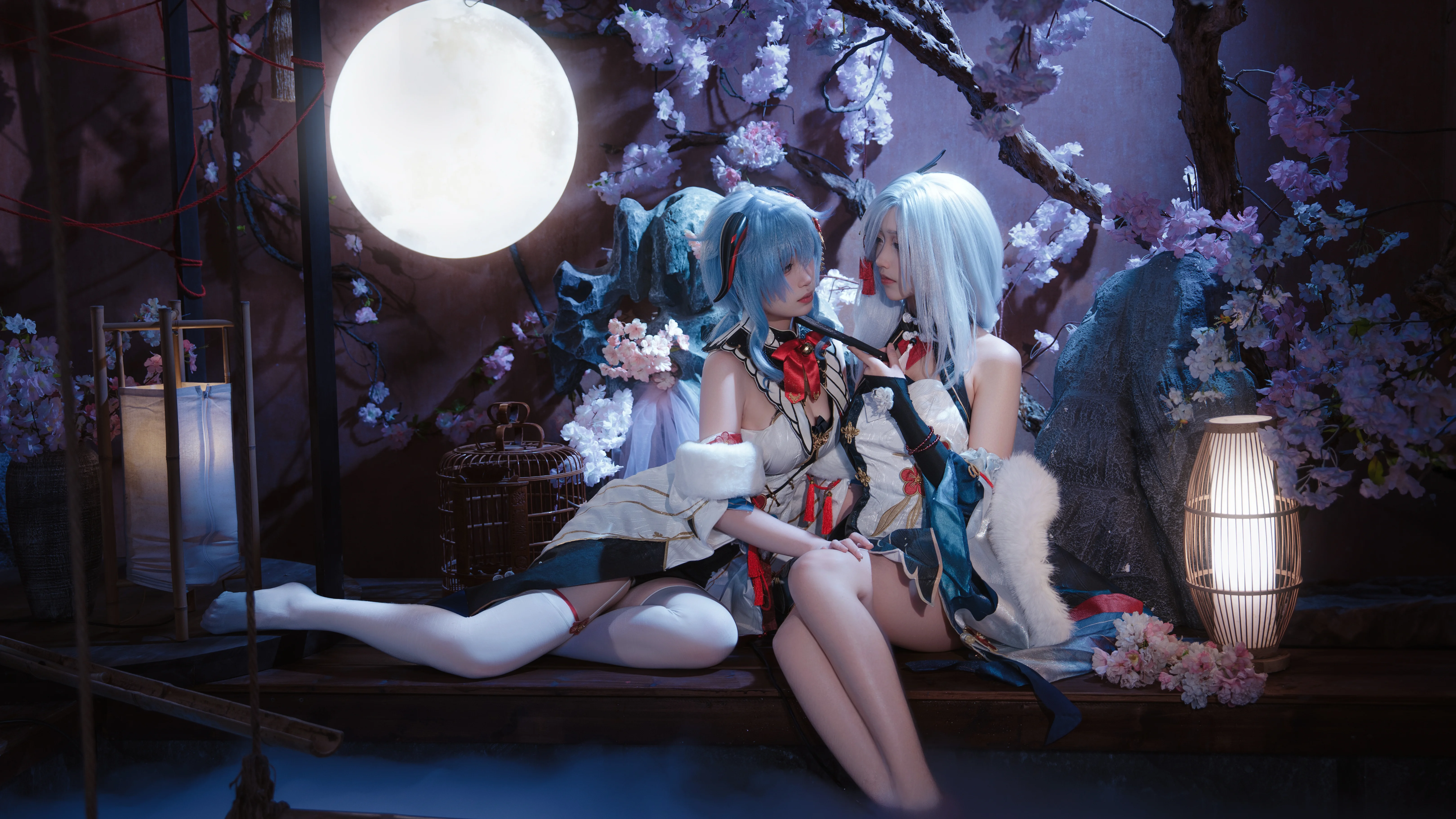 【甘雨cos】月下霜华，原神姐妹双人摄影 - 第 3 张