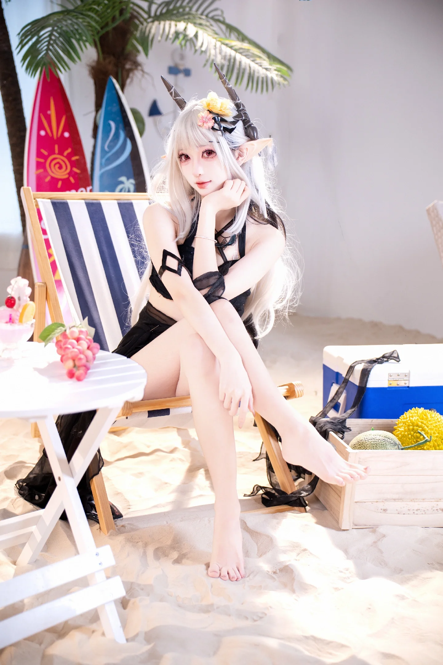 【Mudrock Cosplay】Arknights Summer Swimsuit, The Combination of Beach and Ice Cream - Image 1
