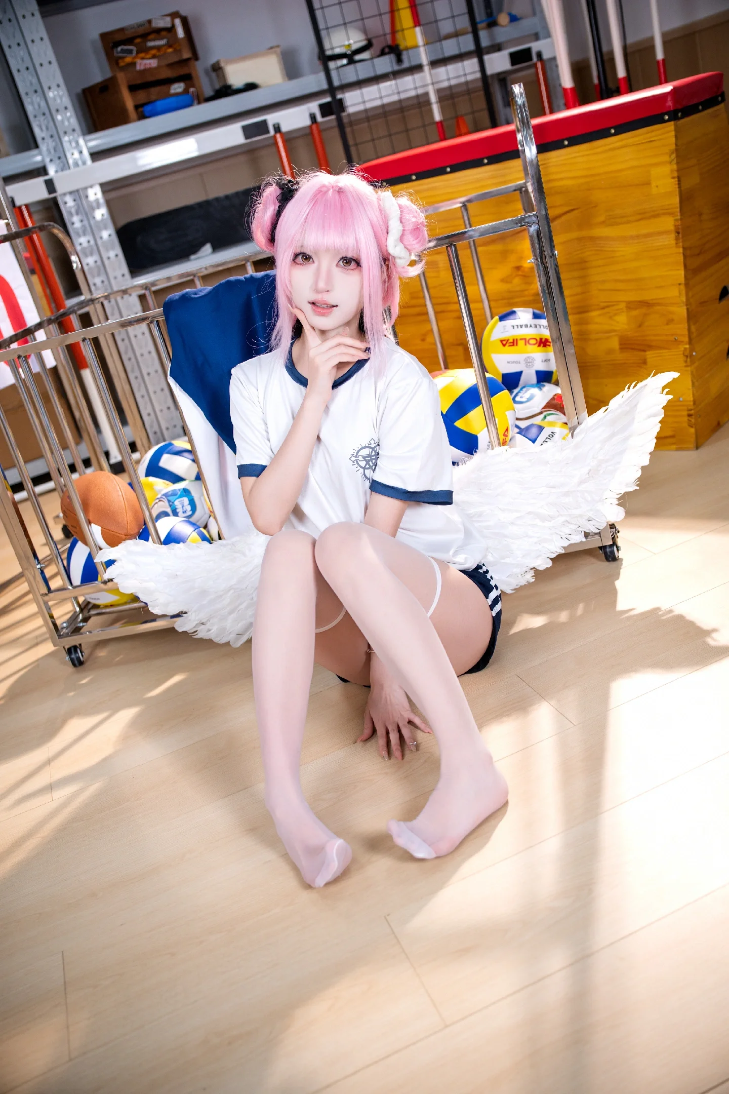 【圣园末花cos】蔚蓝档案体操服，在体育馆里的特别一课 - 第 1 张