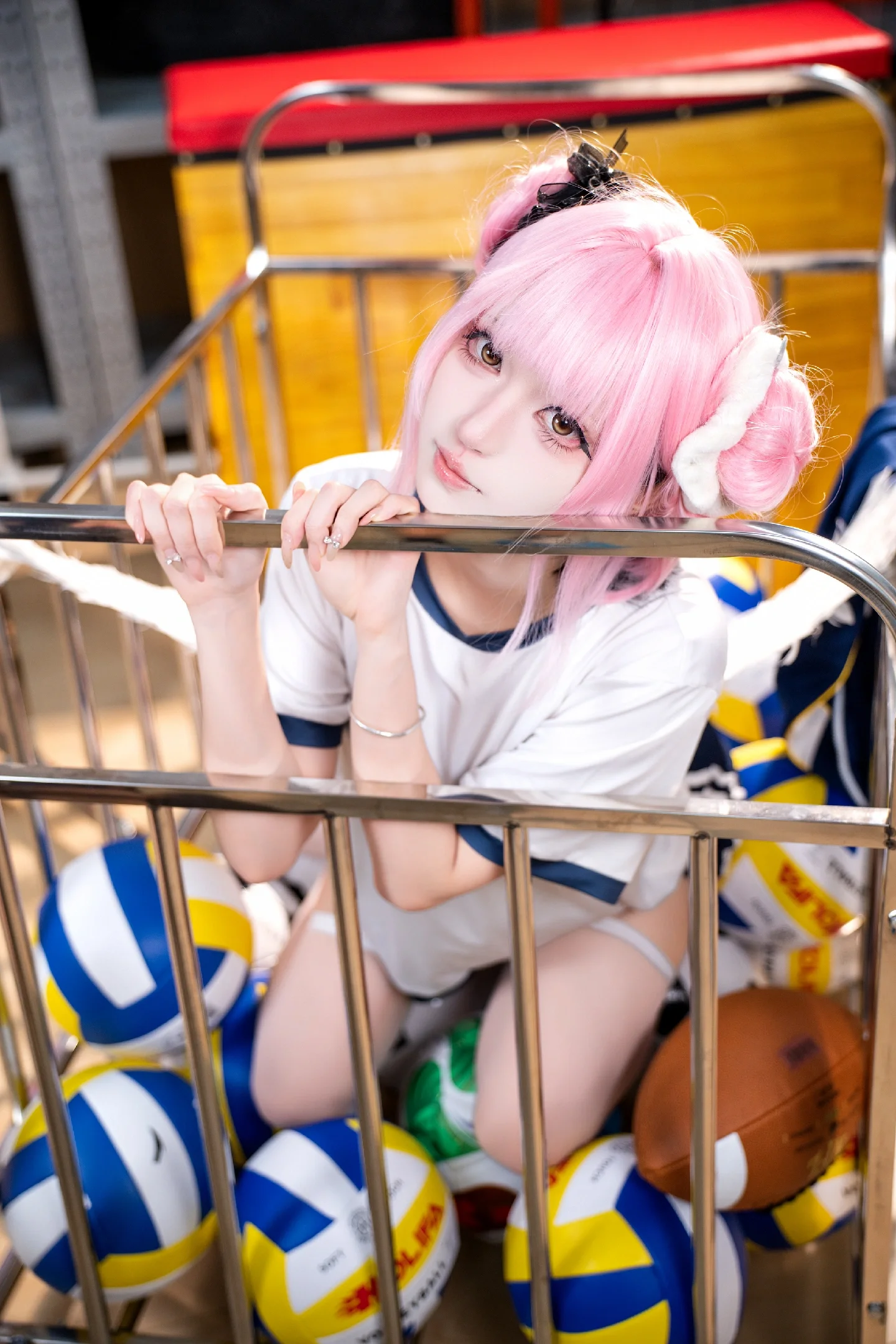 【圣园末花cos】蔚蓝档案体操服，在体育馆里的特别一课 - 第 2 张