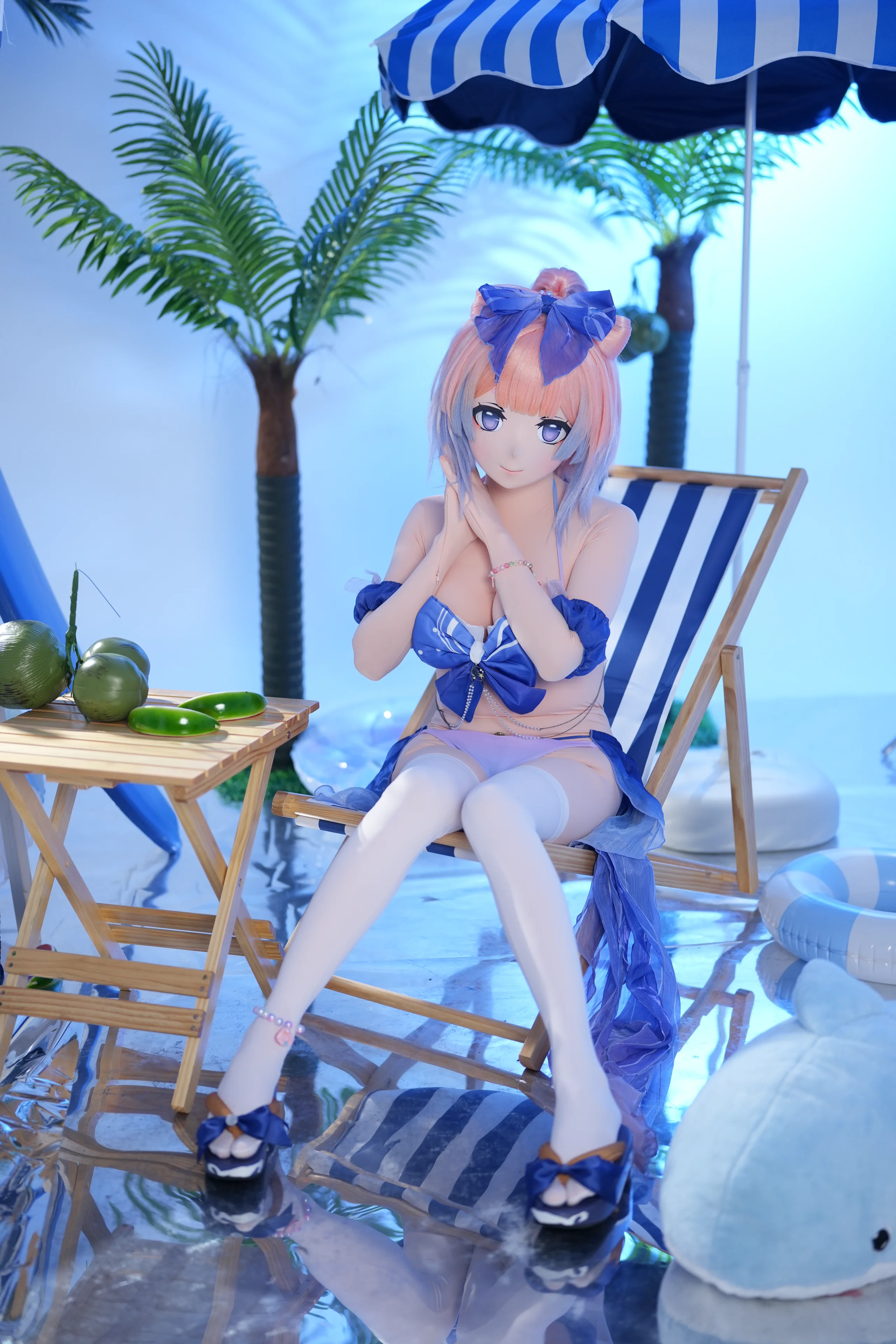 【珊瑚宫心海cos】原神夏日清凉泳装，慵懒度假风 - 第 1 张