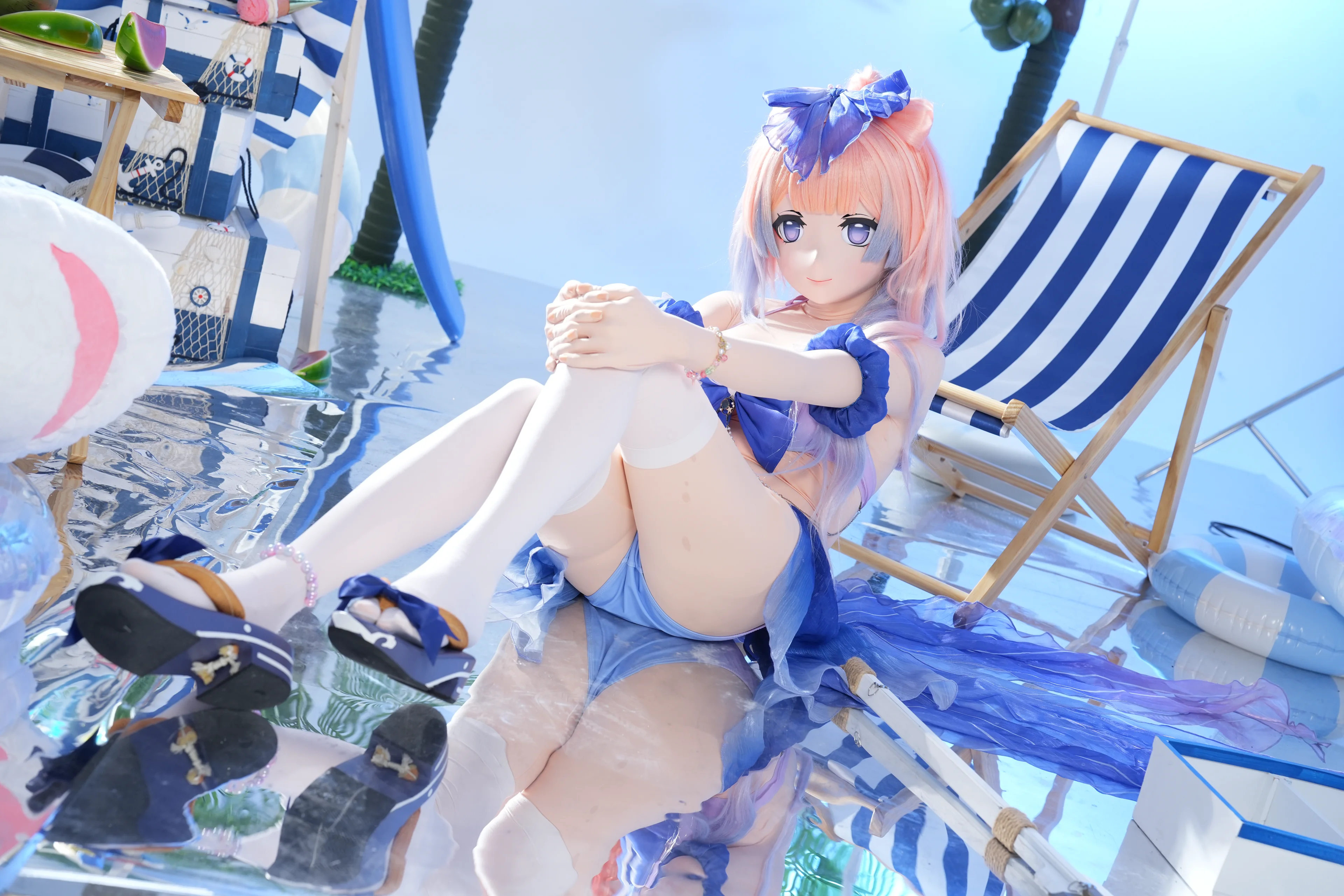 【珊瑚宫心海cos】原神夏日清凉泳装，慵懒度假风 - 第 14 张