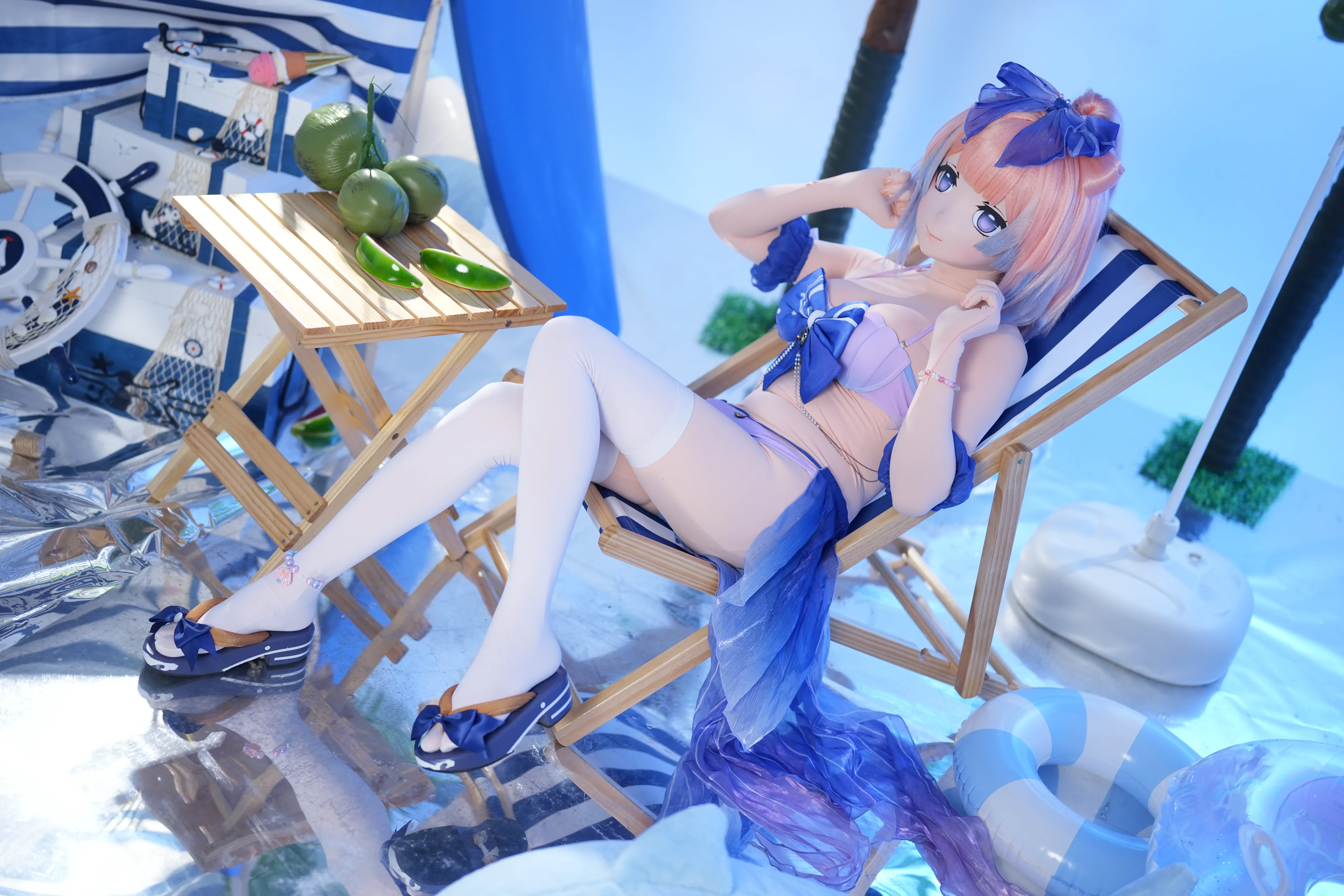 【珊瑚宫心海cos】原神夏日清凉泳装，慵懒度假风 - 第 2 张