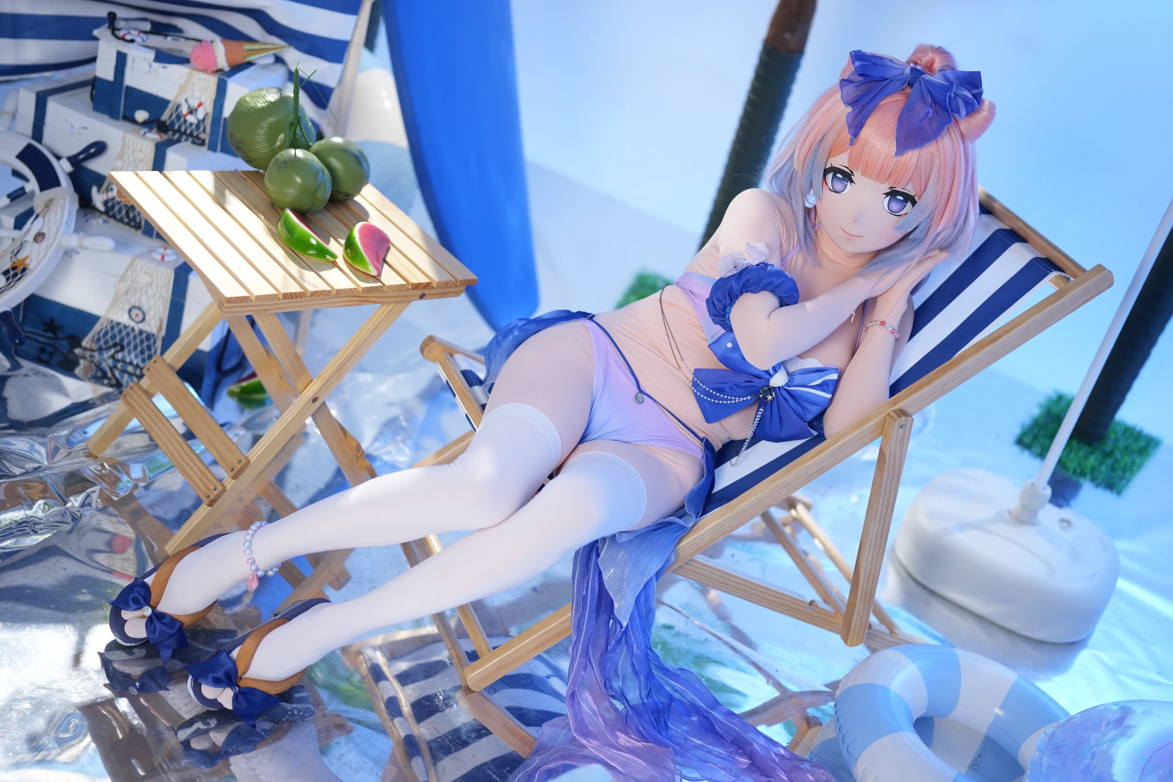 【珊瑚宫心海cos】原神夏日清凉泳装，慵懒度假风 - 第 4 张